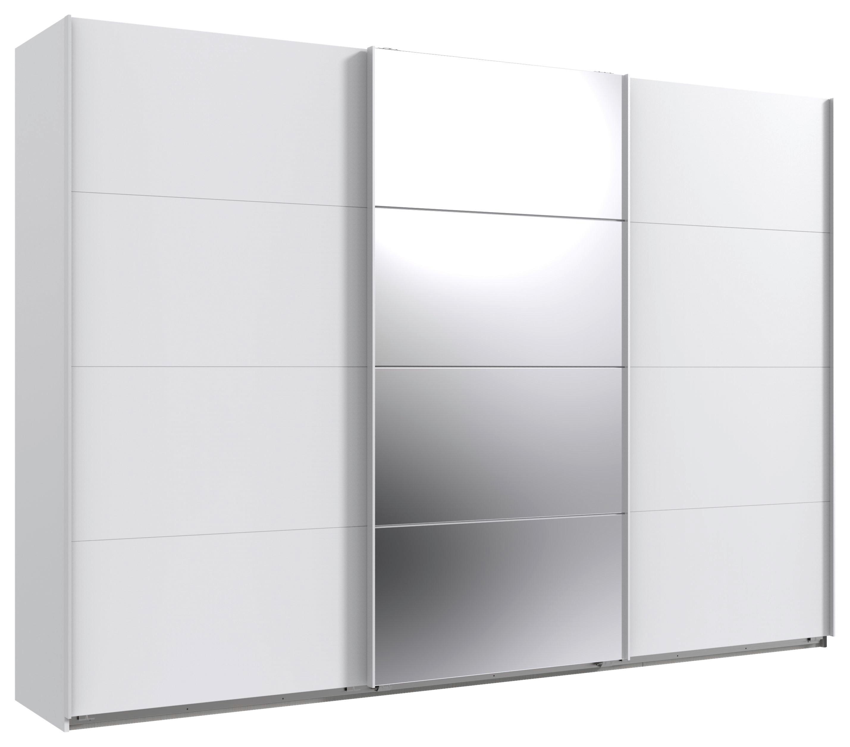 Schwebetürenschrank B: 313 Cm Norderstedt Weiß - Weiß, MODERN, Glas/Holzwerkstoff (313/236/64cm) - MID.YOU