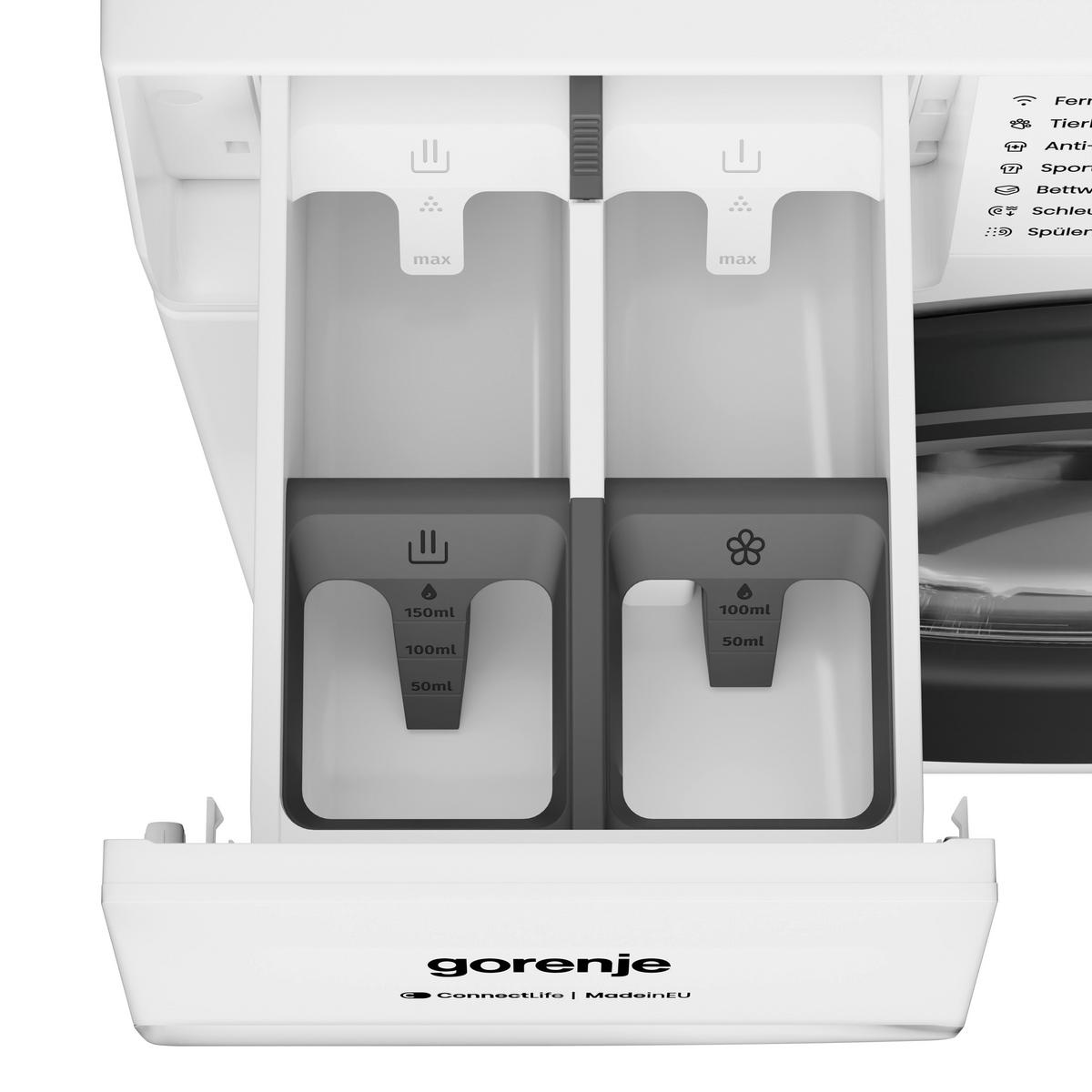 Waschmaschine Schwarz, Weiß B: 60cm - Schwarz/Weiß, Trend, Kunststoff/Metall (60/85/54cm) - Hisense