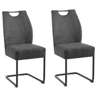 Stuhl-Set Peter - Anthrazit/Schwarz, MODERN, Metall (45/94/54cm) - Ambia Garden