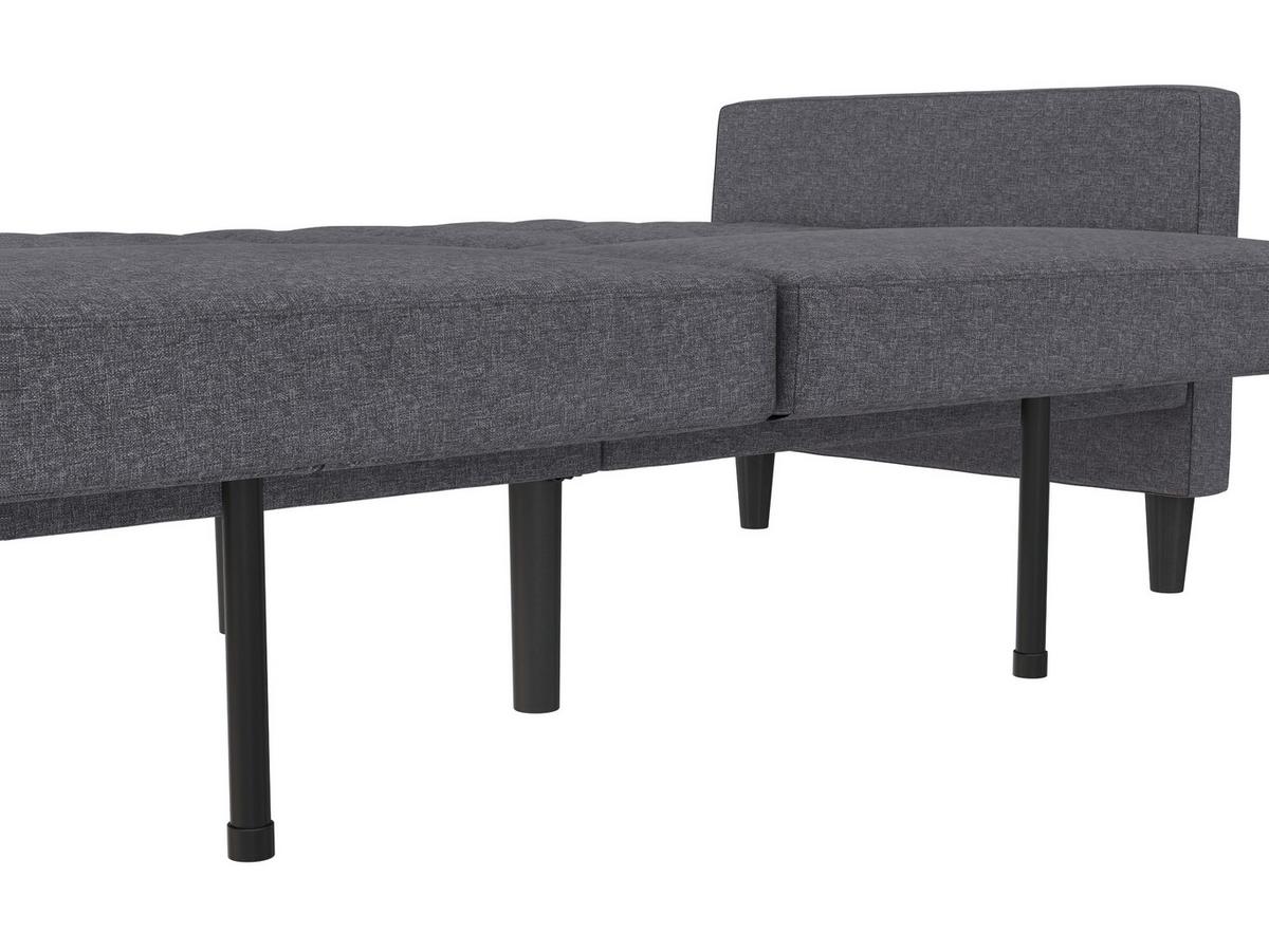 Schlafsofa Palermo Grau, mit Schlaffunktion - Schwarz/Grau, Basics, Textil (207/86/86cm) - Livetastic