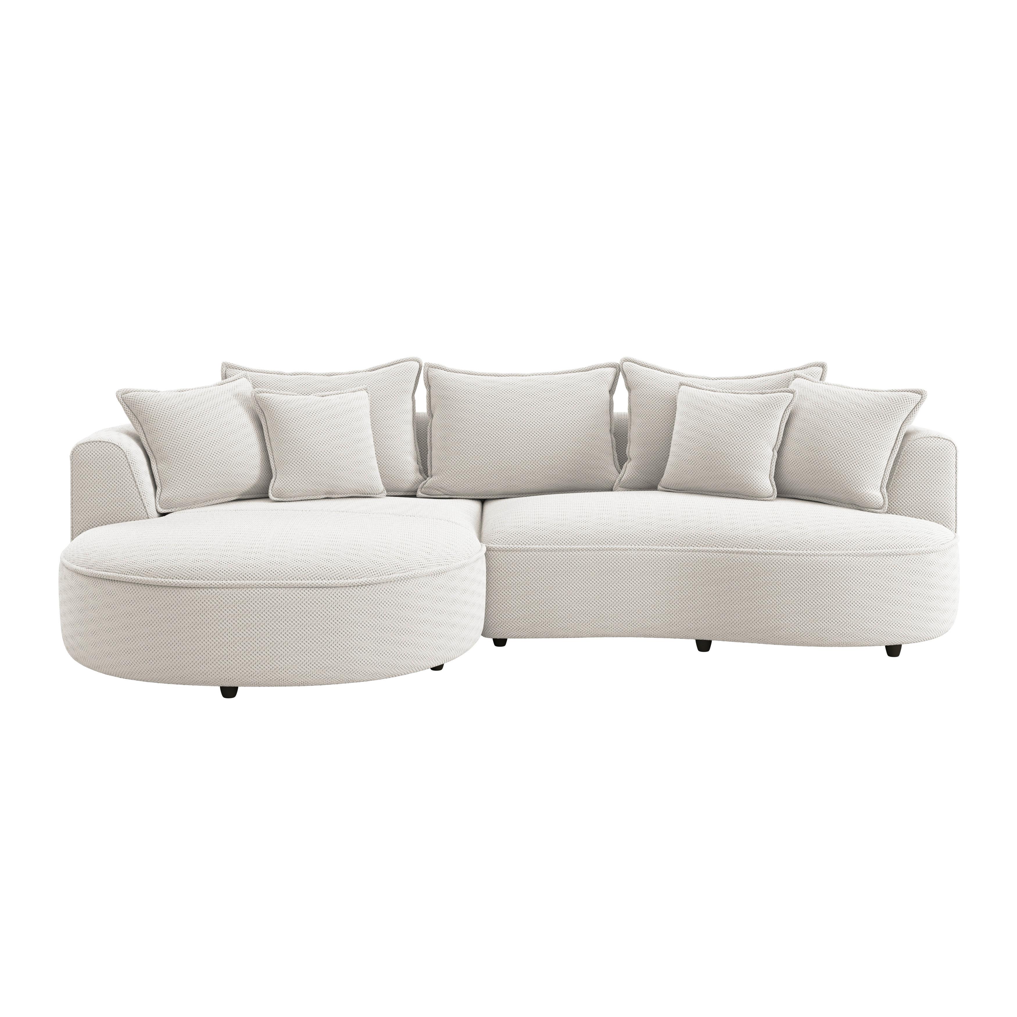 Ecksofa Levi - Creme/Schwarz, MODERN, Textil (168/287cm)