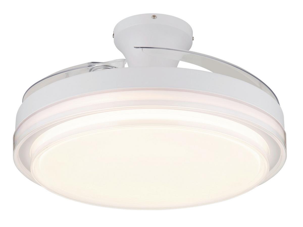 Deckenventilator 03656 - Klar/Weiß, KONVENTIONELL, Kunststoff/Metall (106,6/27,5cm) - Globo