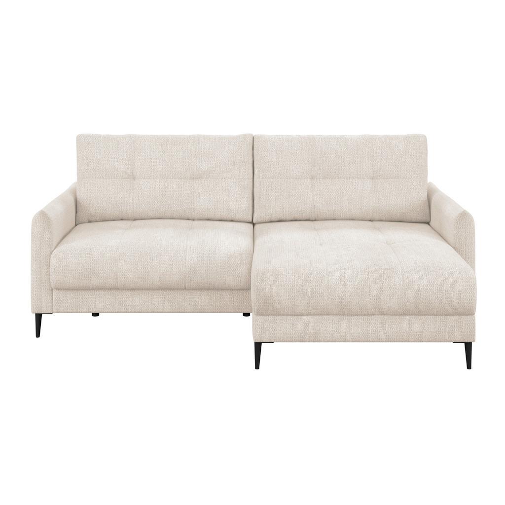 Ecksofa Polis Webstoff weiß, 221x142cm