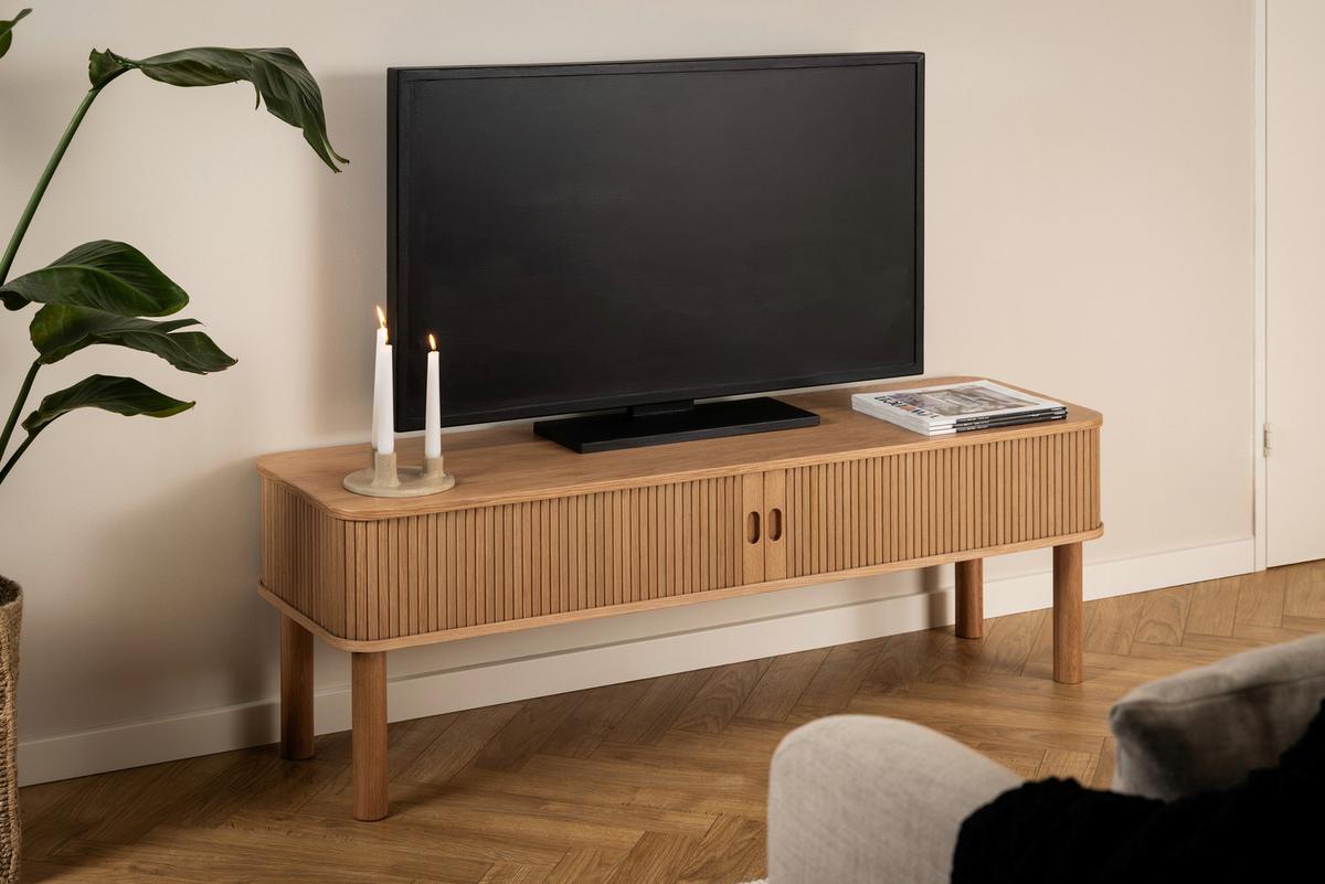Konferenčný stolík LANGLEY - farba duba, Trend, kompozitné drevo (130/40/70cm)