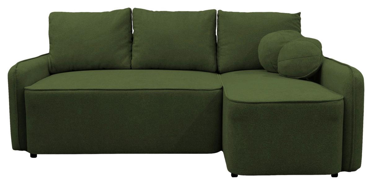 Ecksofa Fancy Grün 209x143 cm - Schwarz/Grün, Design, Textil (209/143cm) - MID.YOU