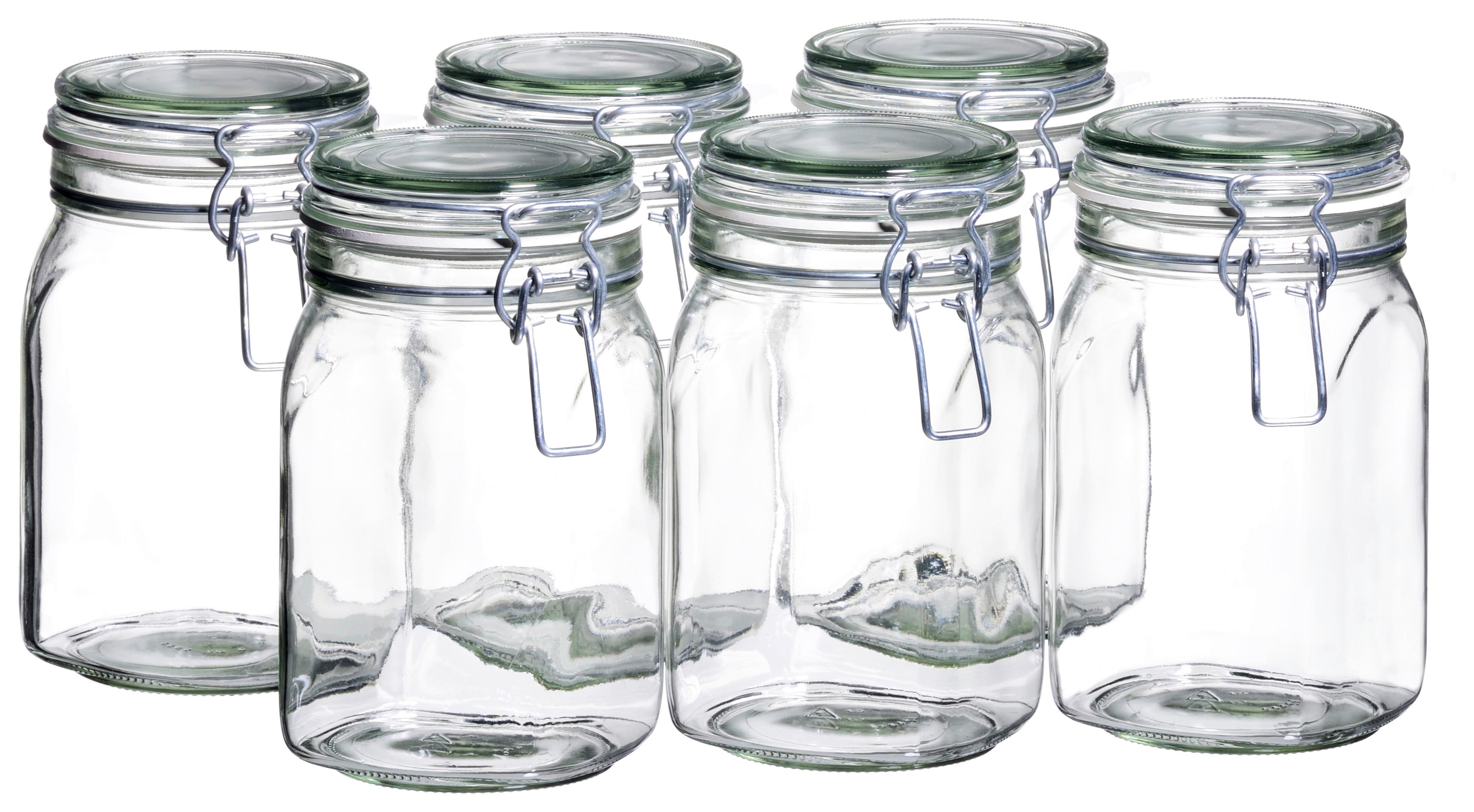 Einmachgläser 6er-set Gothika Je 1,05 Liter, Auslaufsicher - Transparent, Basics, Glas (1050ml) - Mäser