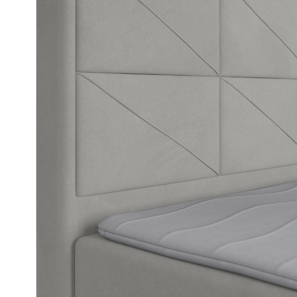 Boxspringbett mit Bettkasten Helsinki 180x200 cm Hellgrau - Hellgrau/Schwarz, MODERN, Karton/Holzwerkstoff (180/200cm) - MID.YOU