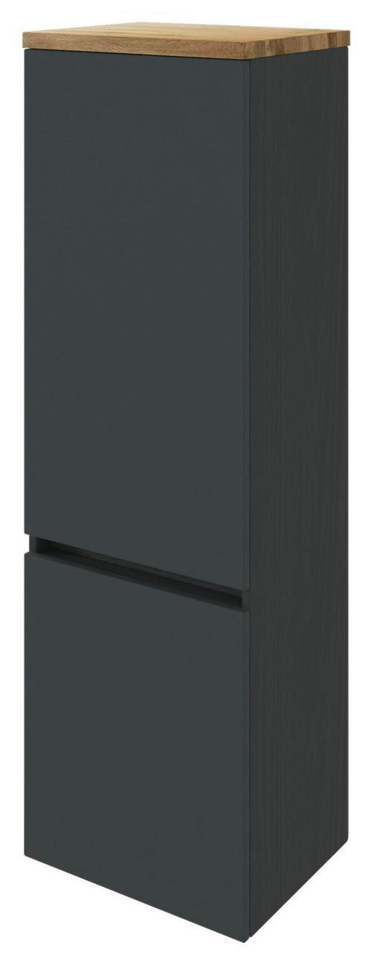 Midischrank Mit Soft-close Pienza 40cm, Graphitgrau - Eichefarben/Silberfarben, Basics, Holzwerkstoff (40/130/35cm) - Held
