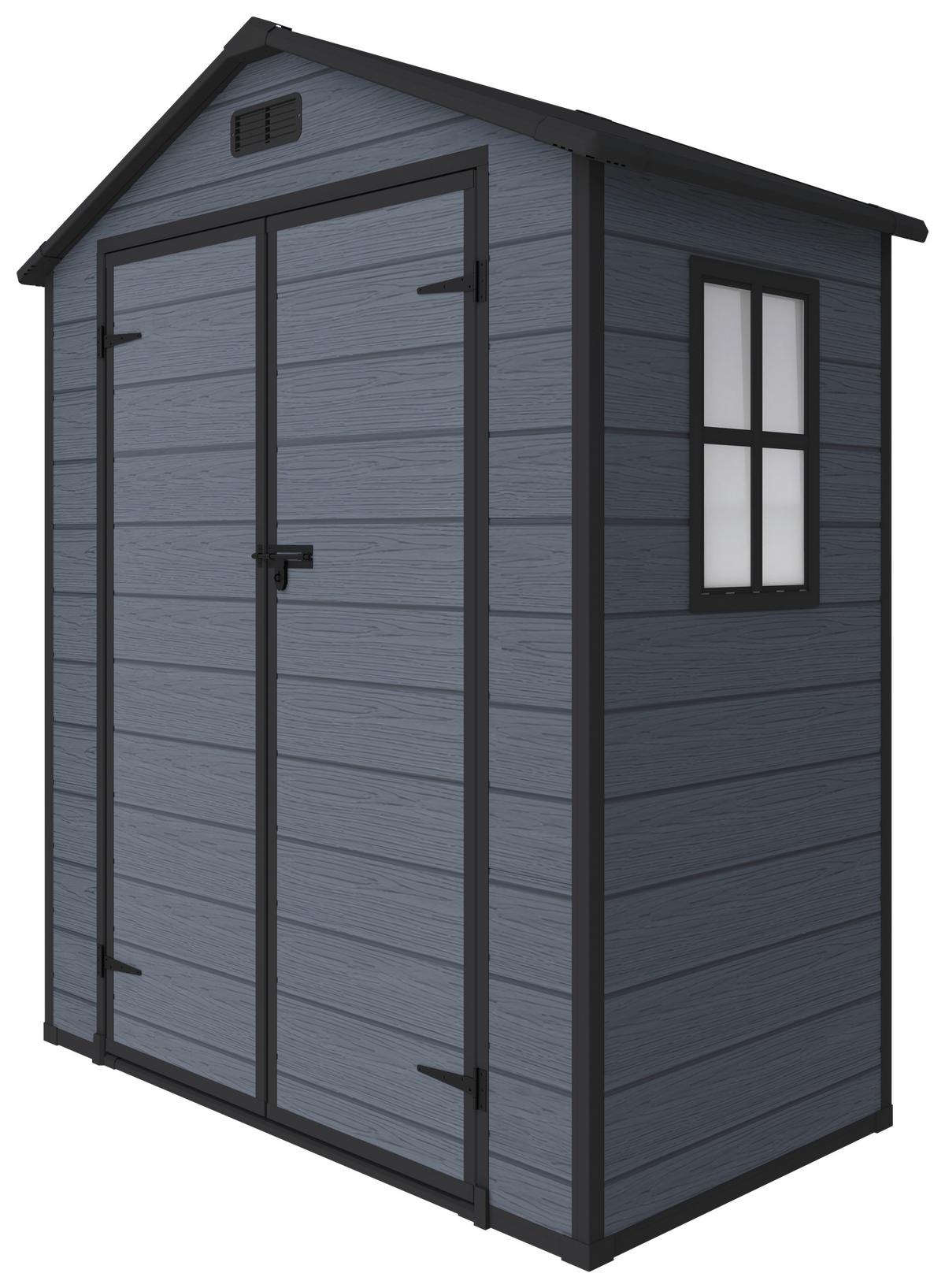 Gartenhaus Bayonne versperrbar 183x220x103 cm, hellgrau - Grau, MODERN, Kunststoff/Metall (183/220/103cm) - Homezone