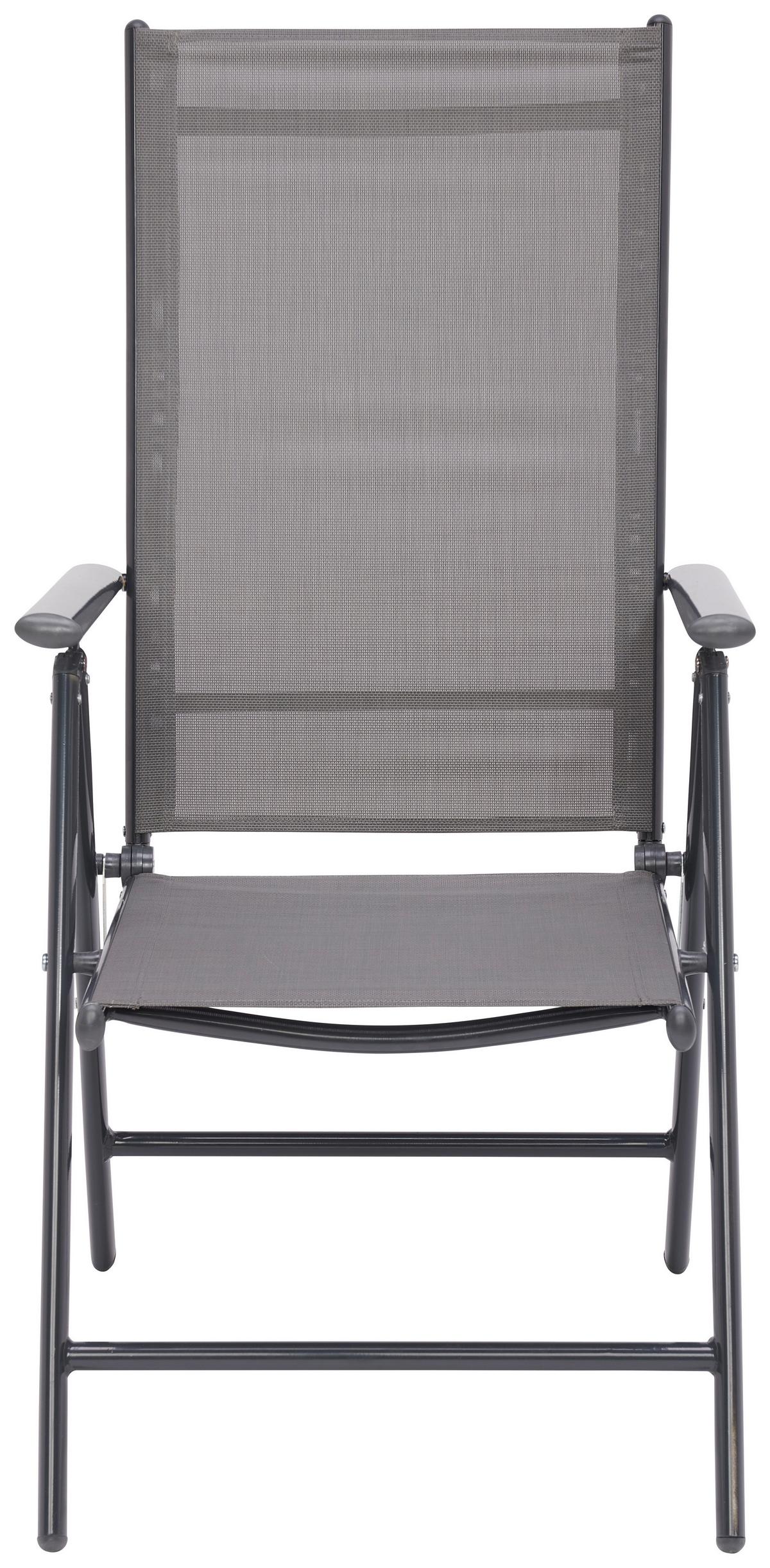 Kerti Étkezőgarnitúra Lisa - antracit/szürke, Modern, Üveg/textil - Luca Bessoni