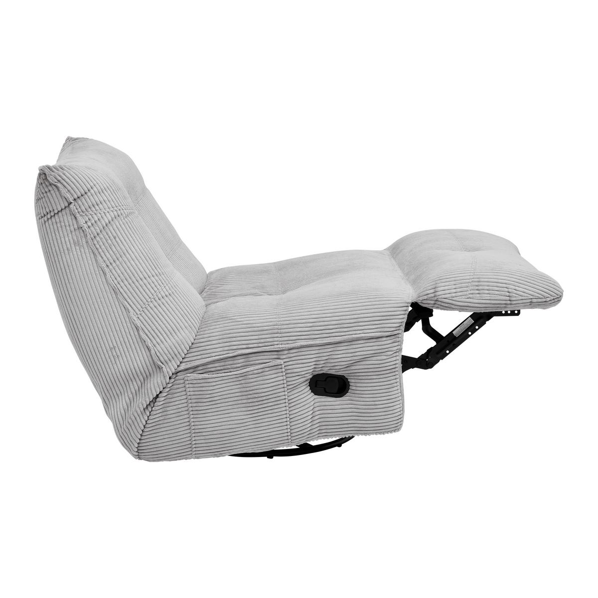 Relaxační kŕeslo ALURA, světle šedá barva - černá/světle šedá, Moderní, kov/dřevo (90/92/90cm) - Bessagi Home