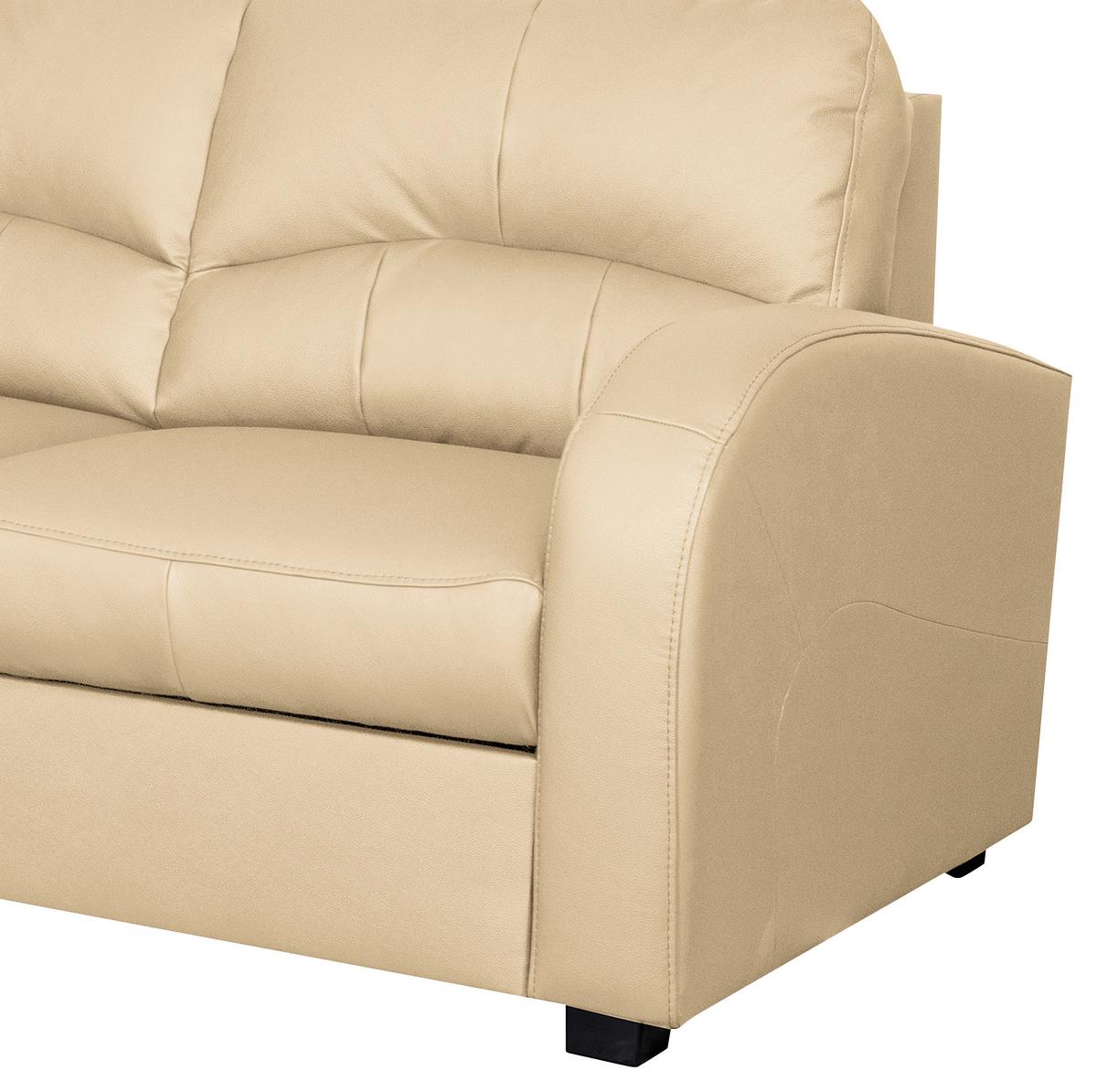 Ecksofa Tilo Beige S: 168 cm - Beige/Schwarz, Design, Leder/Textil (168/227cm) - Livetastic