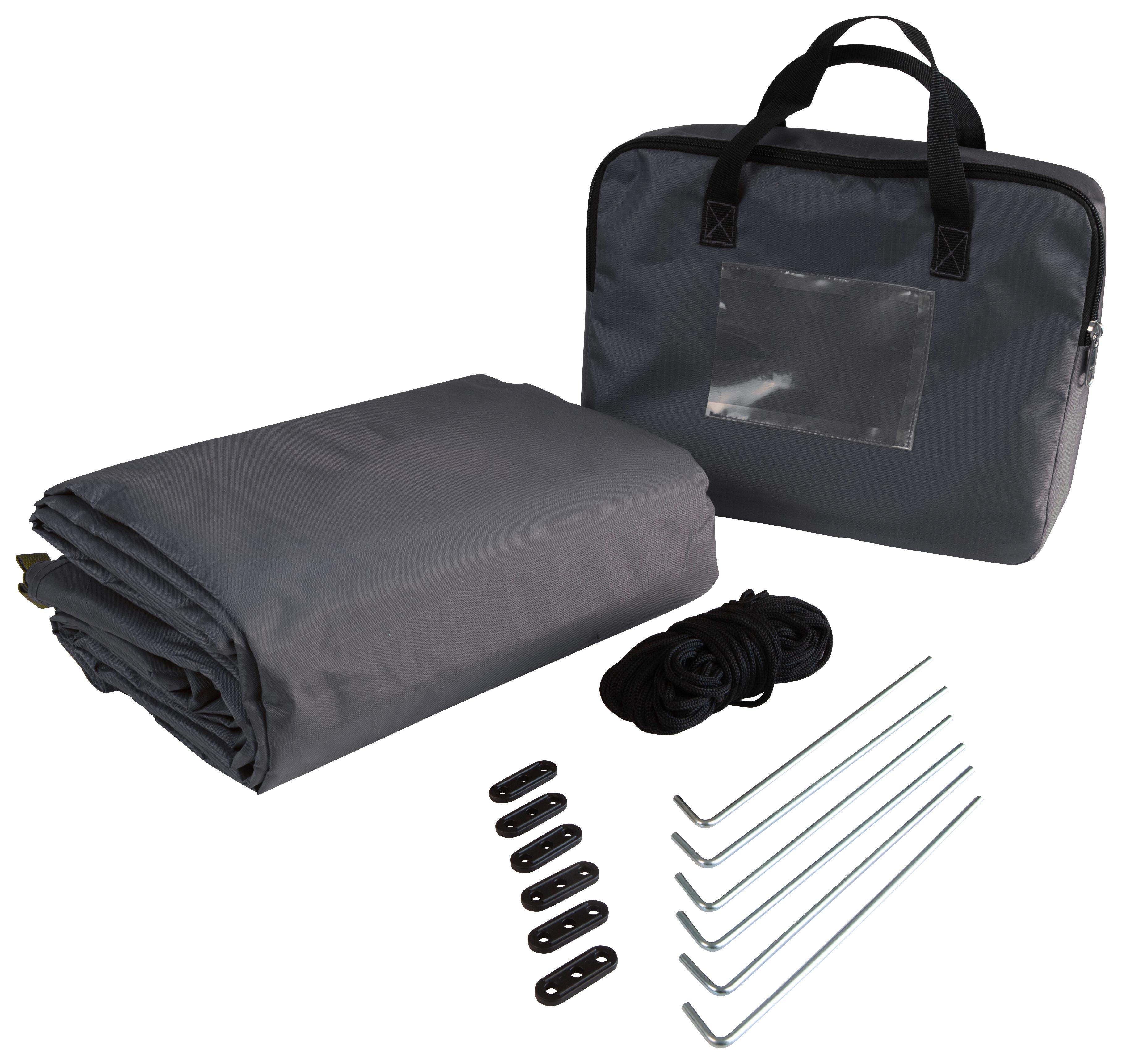 Schutzplane mit Schlaufen 3x4m m Premium Ripstop Anthrazit - Anthrazit, Basics (300/400cm)