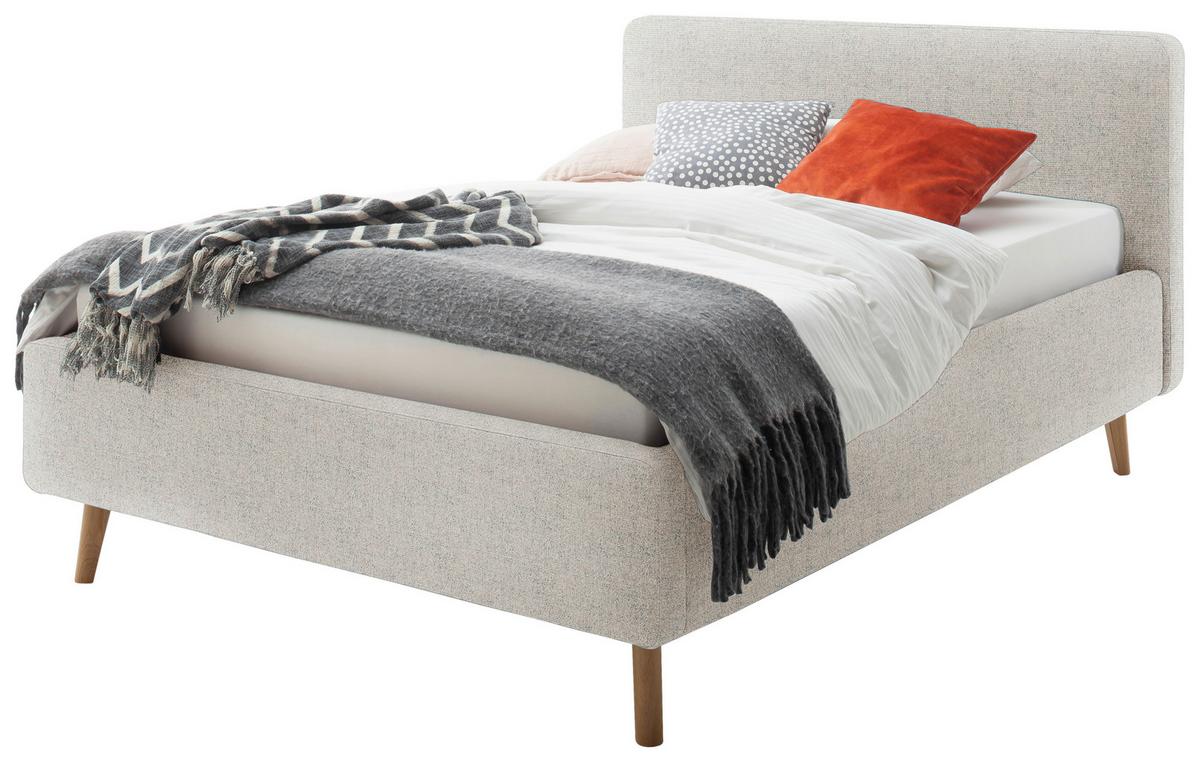 Polsterbett Mattis Herve Beige 140x200cm - Eichefarben/Beige, Design, Holz/Textil (140/200cm) - MID.YOU