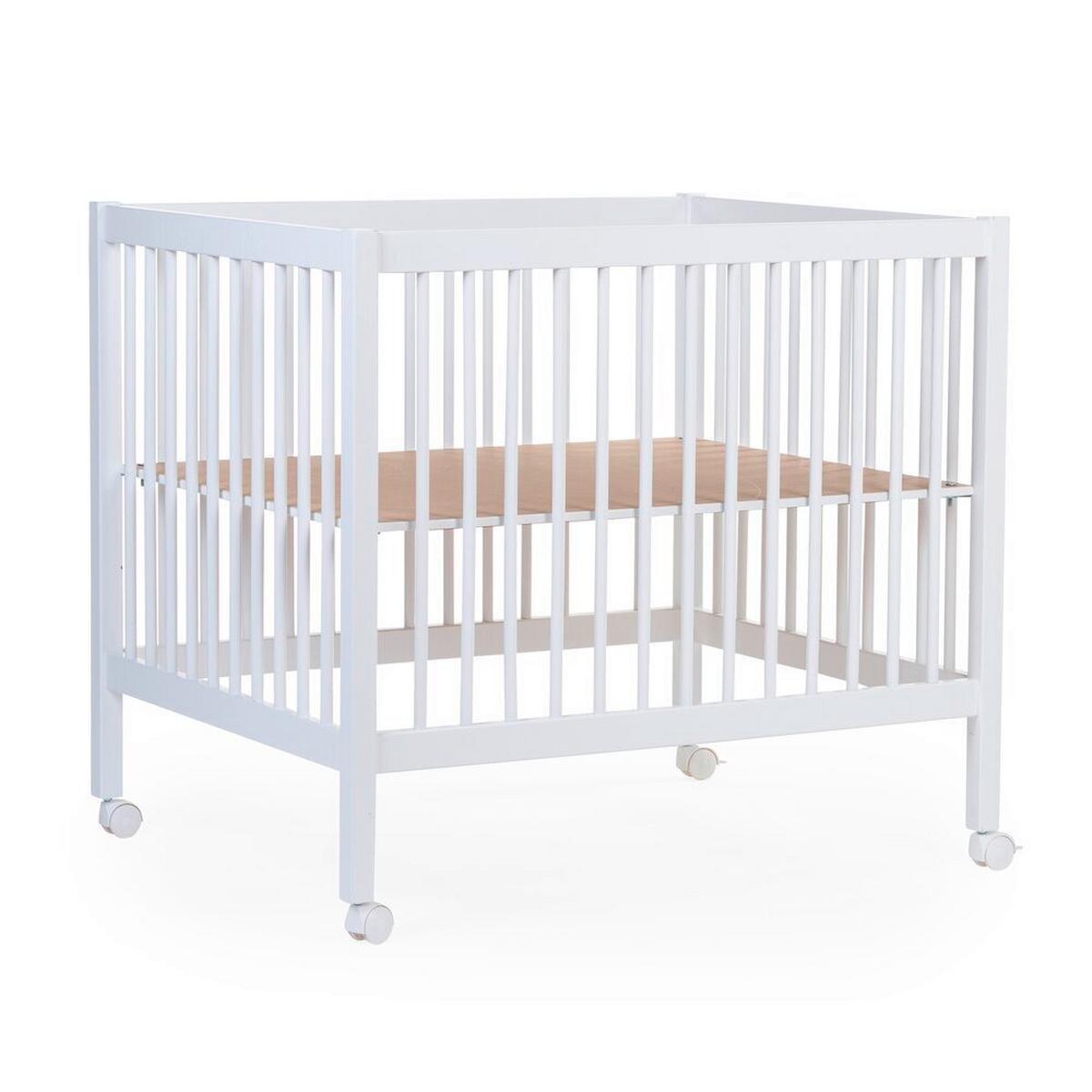 Laufgitter Höhenverstellbar Weiß, Inkl. Räder, L: 98 Cm - Weiß, KONVENTIONELL, Holz/Kunststoff (98/78/82cm) - Childhome