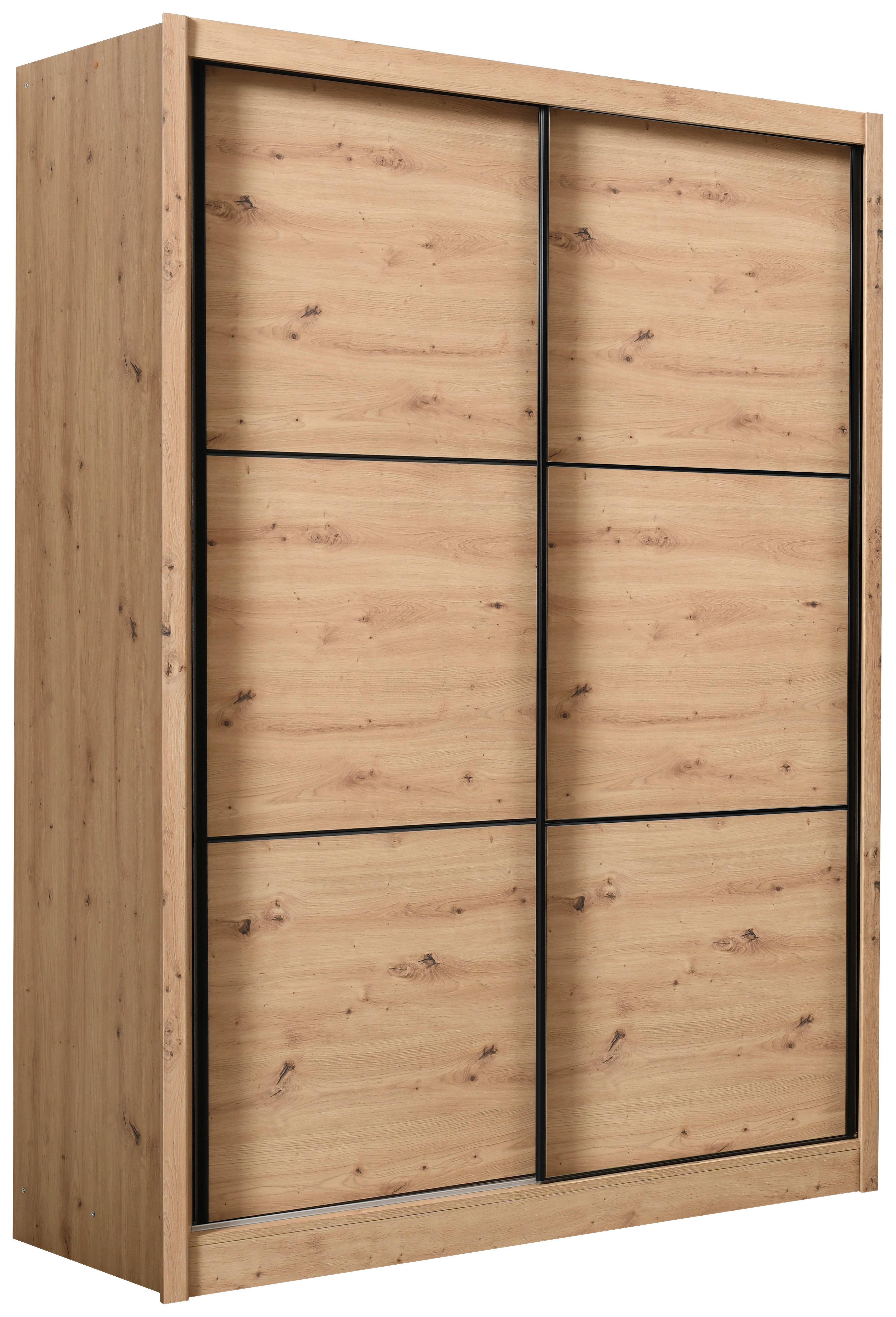 Tolóajtós Szekrény Navara 166/215,5 Cm - Artisan tölgy, Basics, faalapú anyag (166/215,5/60cm)