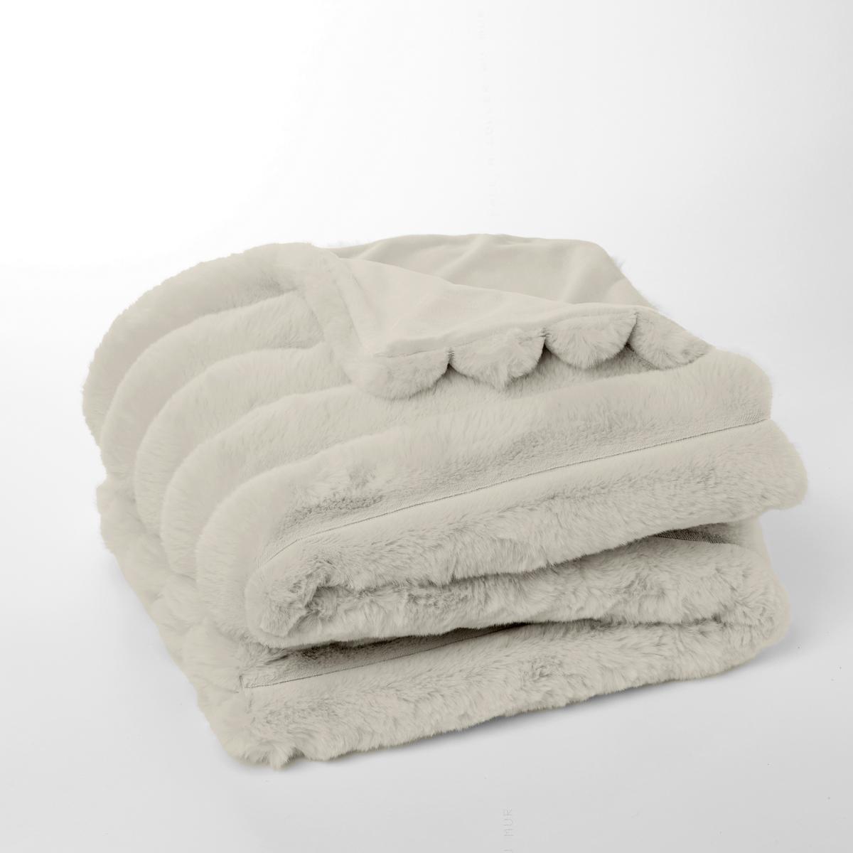 KOŽEŠINOVÁ DEKA BLANKET MOKA CREAM - bílá, textil (130/180cm)