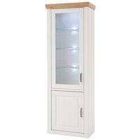 Vitrine Brixen B: 73 cm Eiche/Pinie Dekor - Eichefarben/Schwarz, LIFESTYLE, Glas/Holzwerkstoff (73/210/40cm) - Livetastic