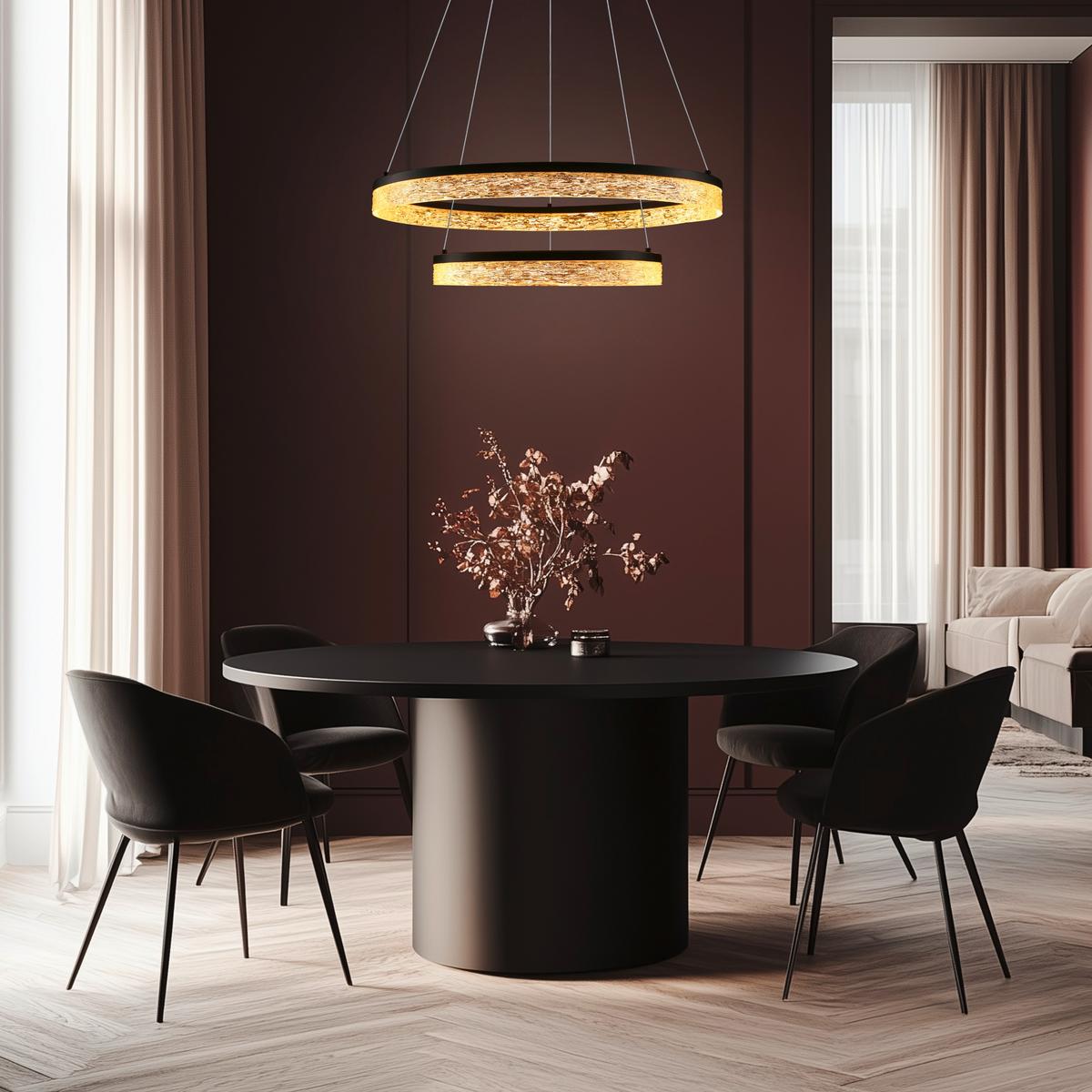 LED-Pendelleuchte 32-35561 Frozi - Transparent/Schwarz, Design, Kunststoff/Metall (60/60/120cm)
