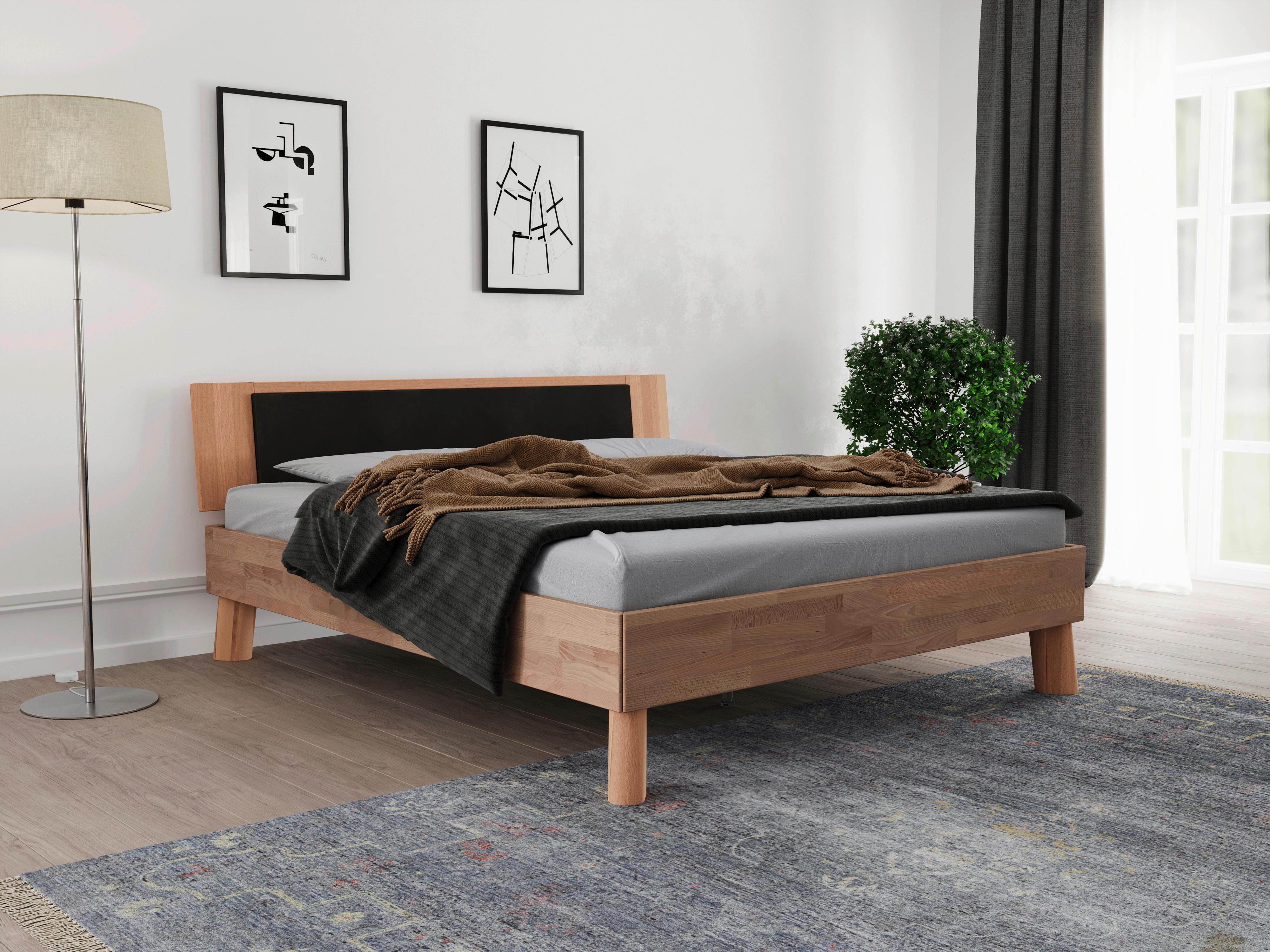 Bett Como Naturfarben /kernbuche 160x200cm - Naturfarben/Kernbuche, MODERN, Holz (160/200cm) - MID.YOU