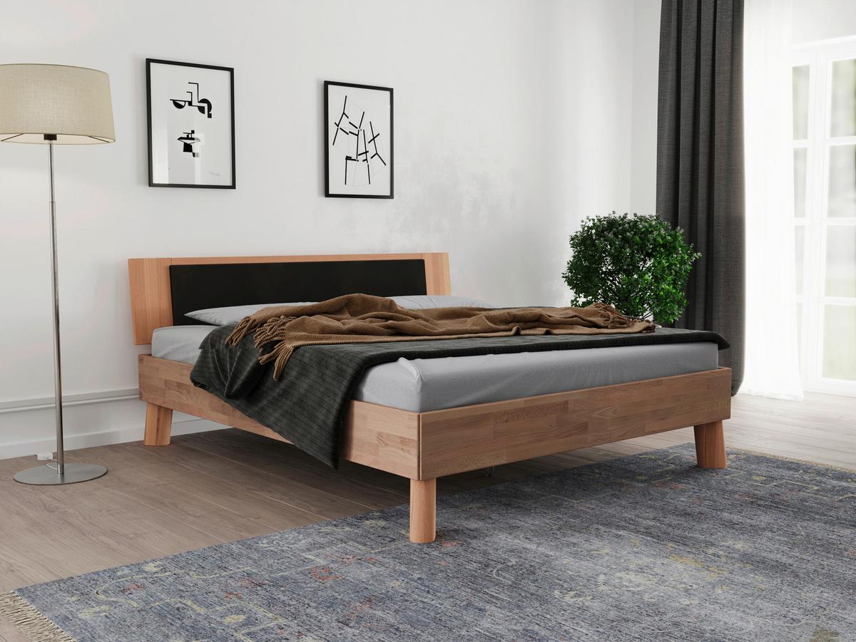 Bett Como Naturfarben /Kernbuche 160x200cm - Naturfarben/Kernbuche, MODERN, Holz (160/200cm) - MID.YOU