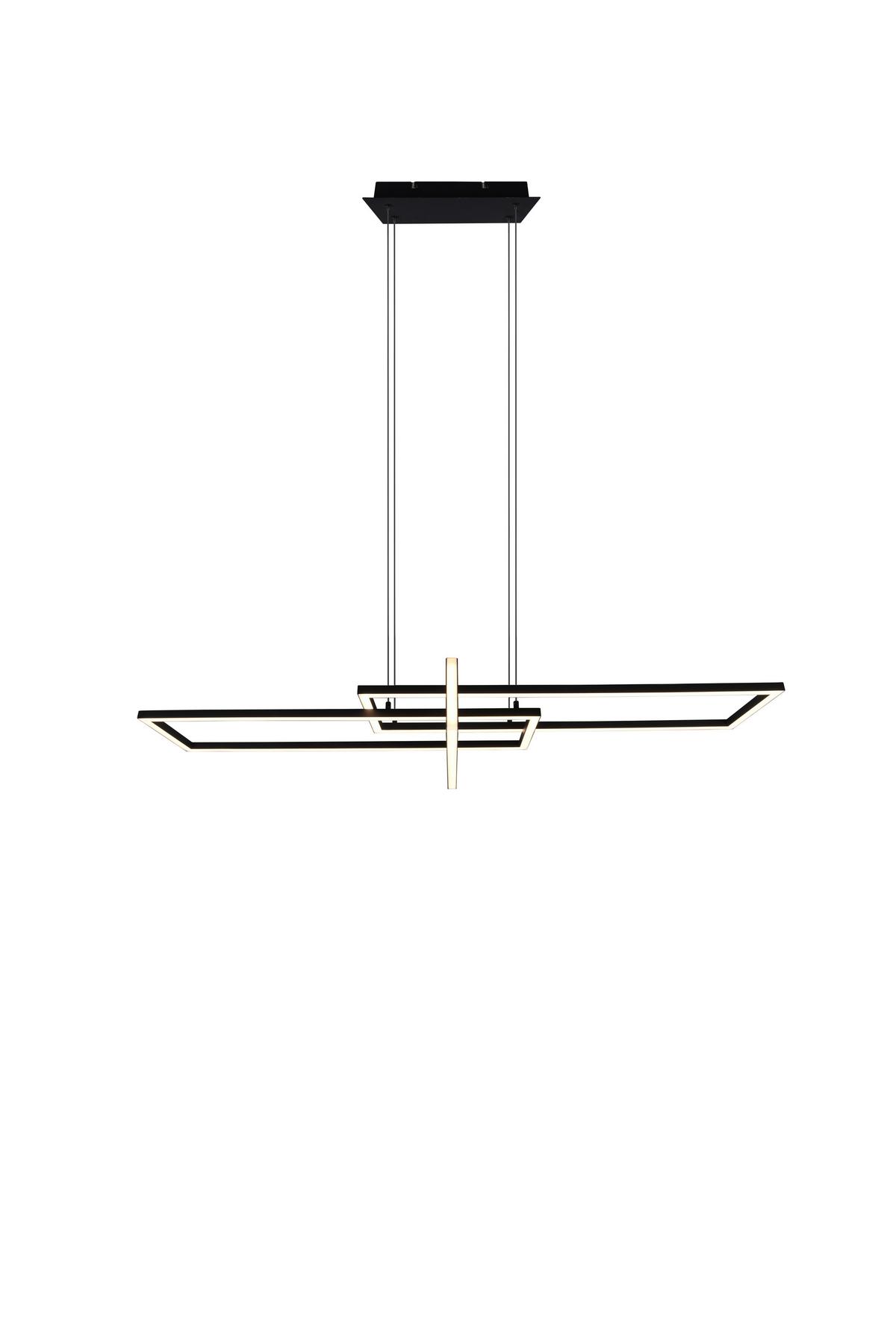 Led-hängeleuchte Salinas H: 150 Cm 1-Flammig Dimmbar - Schwarz, Design, Metall (110/40/150cm) - Trio Leuchten