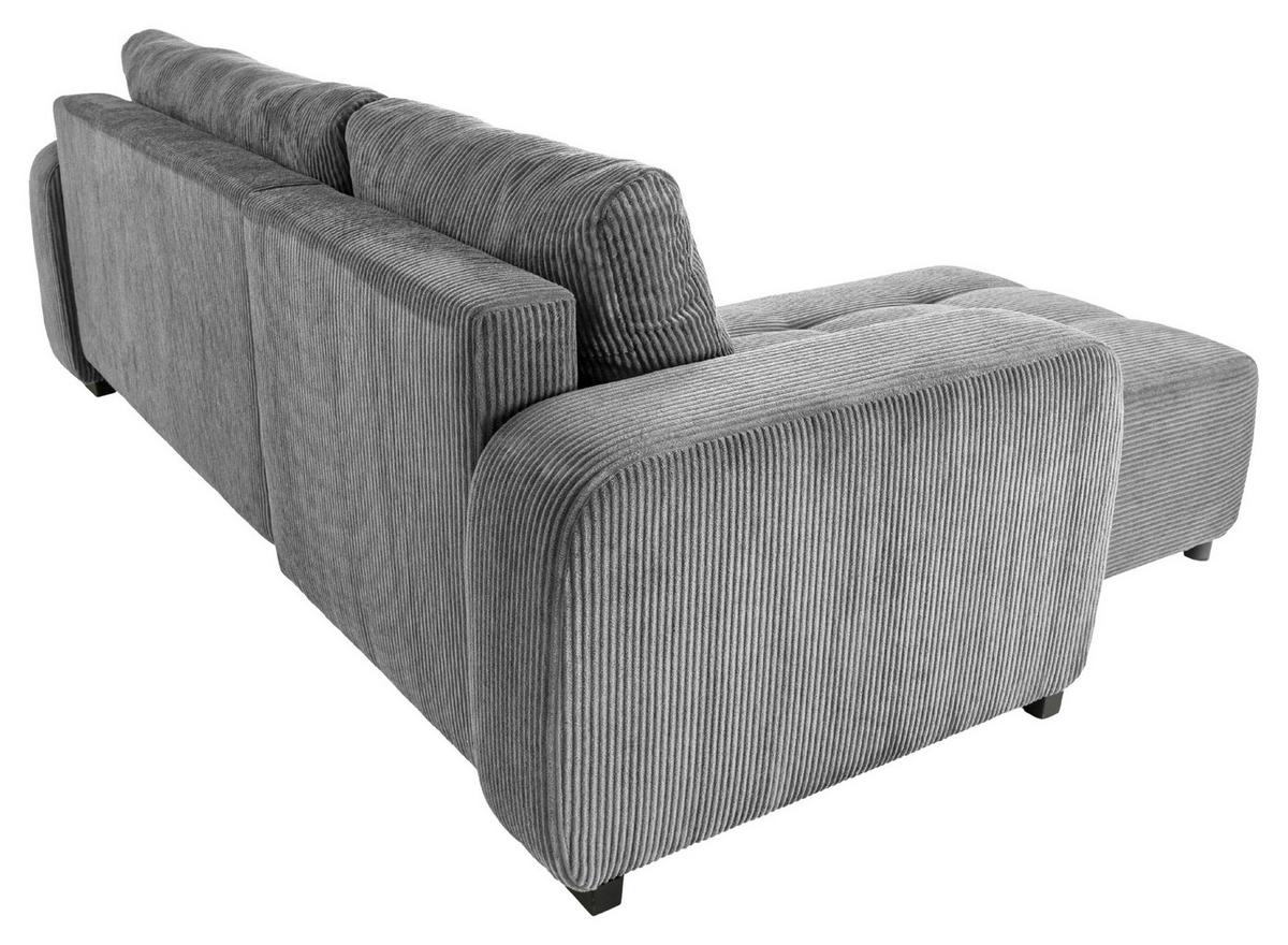 Ecksofa mit Bettfunktion Marseille, anthrazit - Anthrazit/Schwarz, Trend, Holz/Holzwerkstoff (155/240cm)