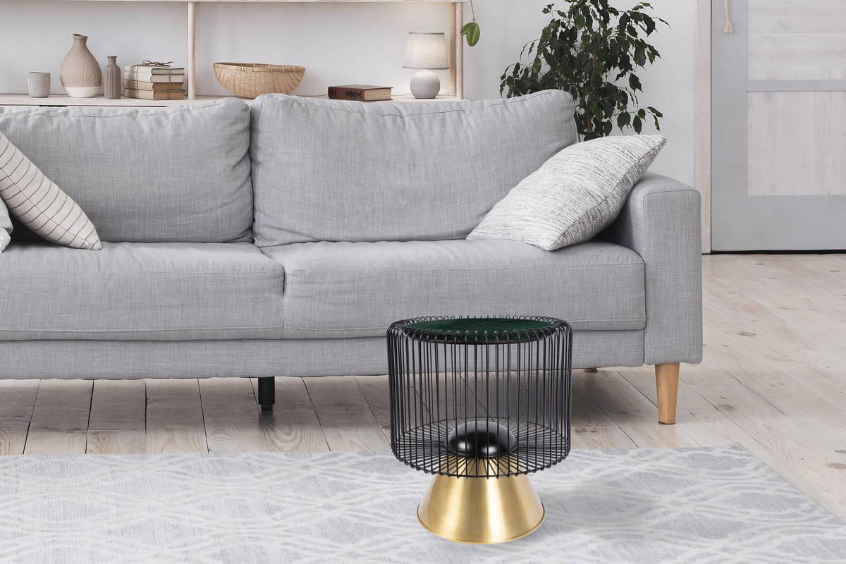 Beistelltisch Malibu Grün/Goldfarben/Schwarz