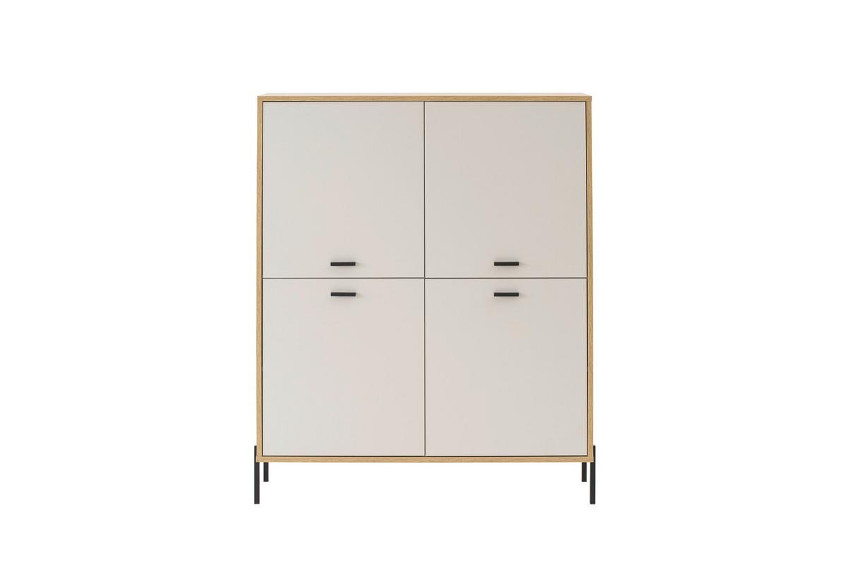 Highboard Fredericia Eichefarben Kaschmir B: 115 cm - Kaschmir/Eichefarben, Design, Holzwerkstoff (115/140/40cm) - MID.YOU