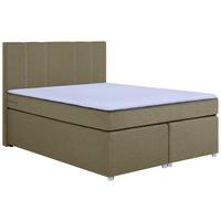 Boxspringbett Malta Mit Topper Beige, 140x200 Cm - Chromfarben/Beige, Basics, Holzwerkstoff/Textil (140/200cm) - P & B