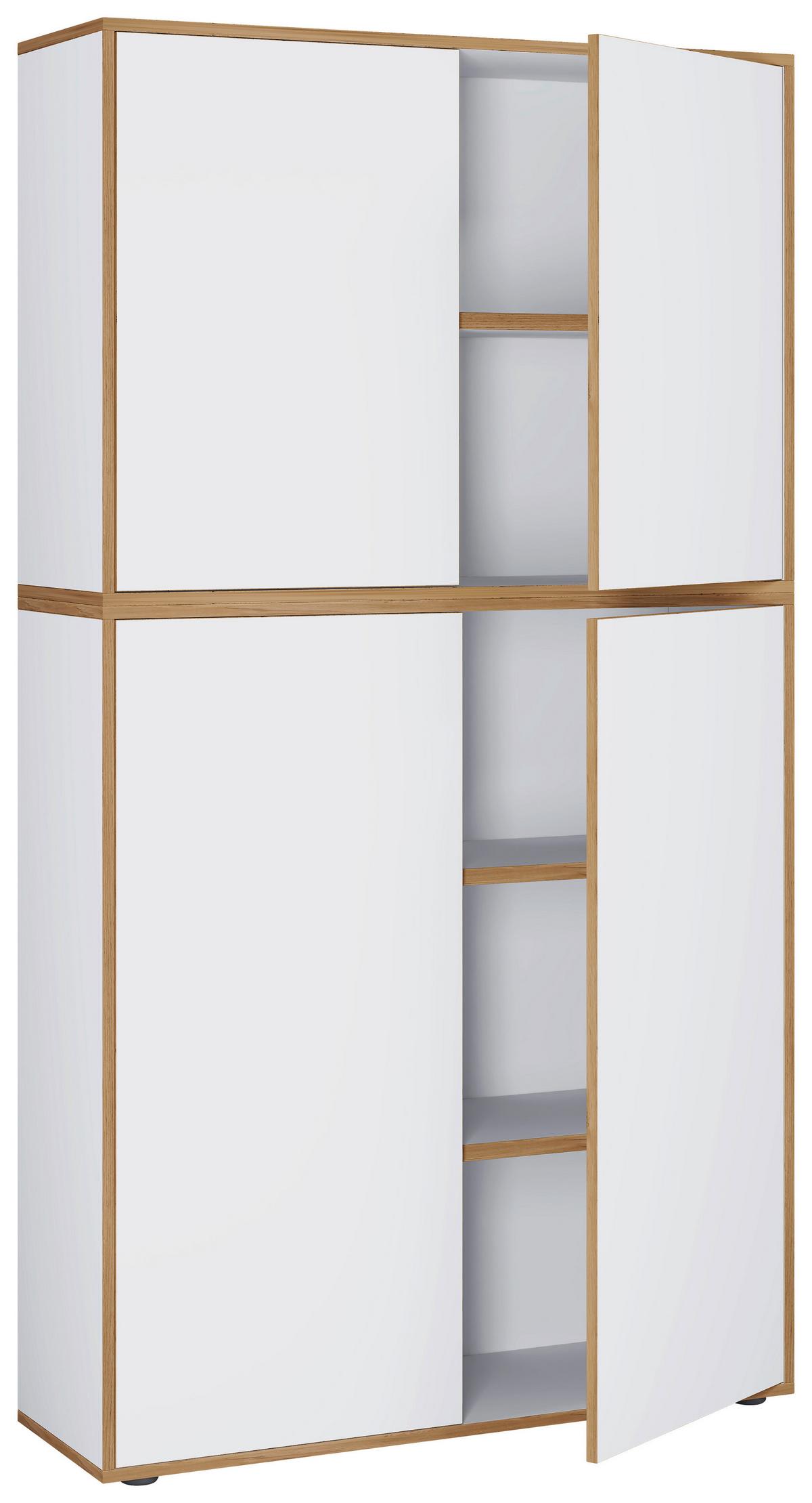 Aktenschrank Salia Weiß, Honigeiche B: 100 Cm - Honigeiche/Weiß, Design, Holzwerkstoff (100/183/33cm) - MID.YOU