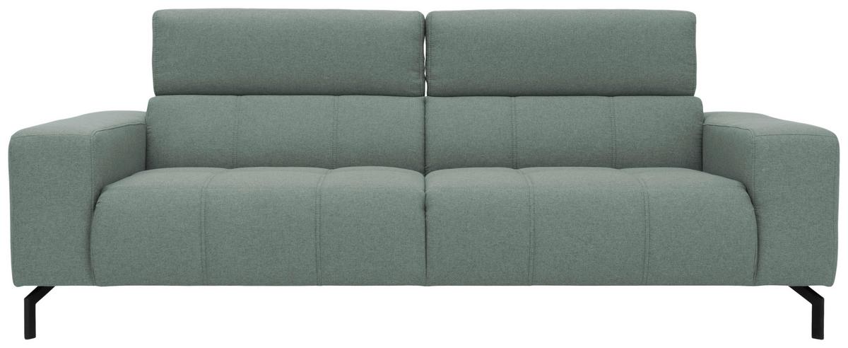 3-sitzer-sofa Kopfteil Verstellbar Cunelli Türkis - Schwarz/Hellblau, Design, Textil (238/79/104cm) - MID.YOU