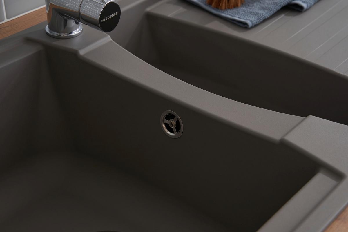 Spüle Respekta Boston Kunststein Bxt: 100x50 cm - Grau, Trend, Glas/Kunststoff (100/20/50cm) - Respekta