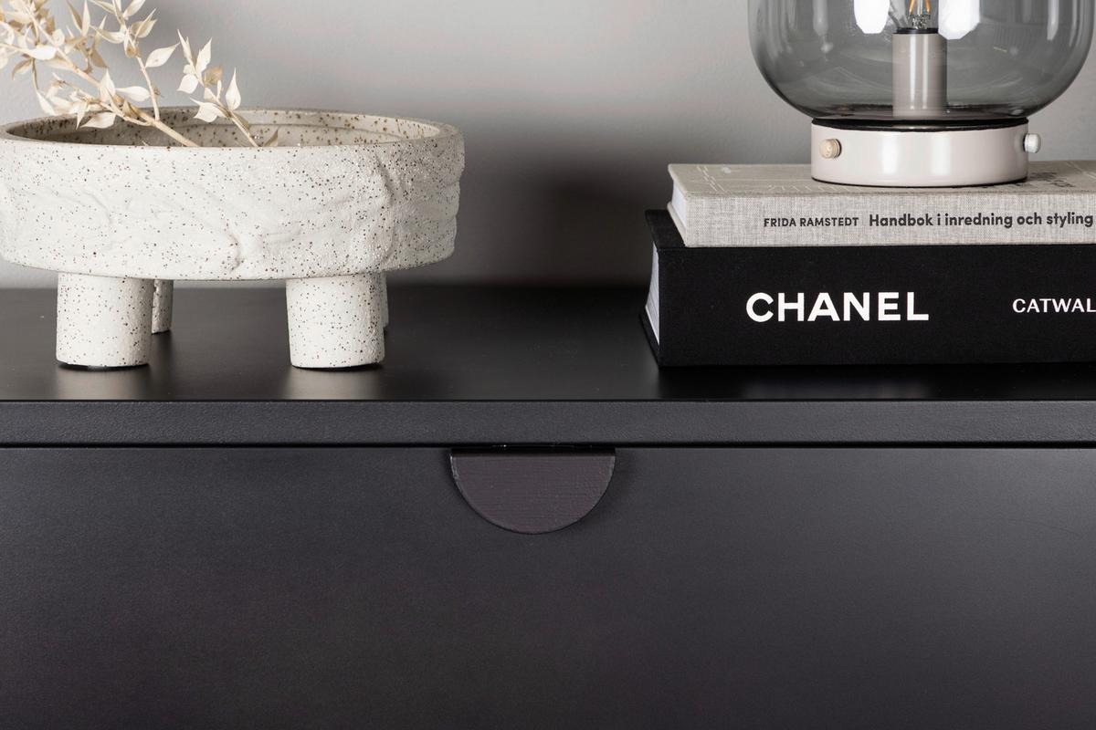 Lowboard Piring Schwarz B: 78 cm - Schwarz, Design, Metall (78/98/40cm) - Livetastic