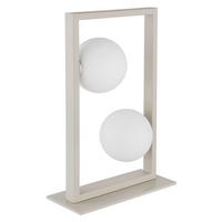 Tischleuchte Exkl. 2xg9 - Sandfarben/Weiß, Design, Glas/Kunststoff (28/12/40cm) - Globo