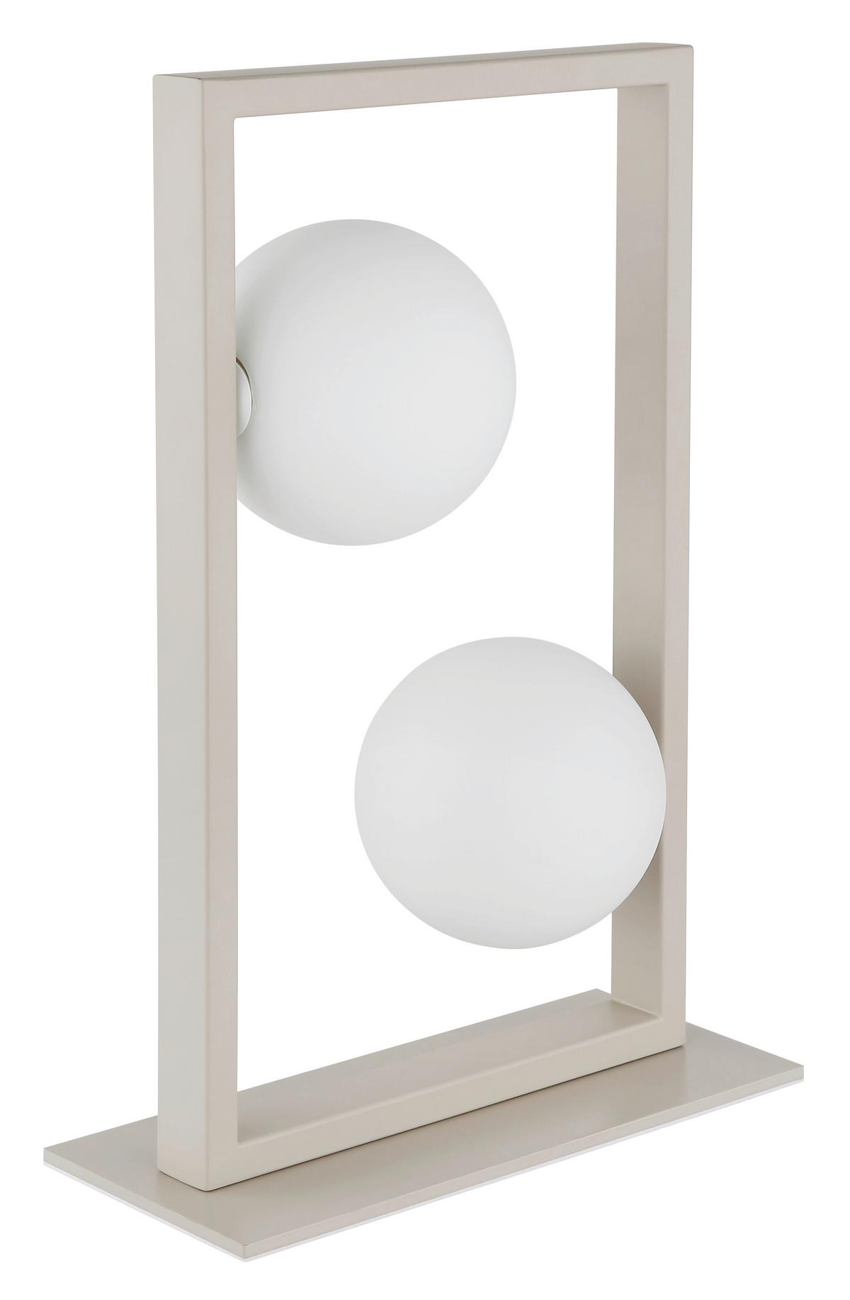 Tischleuchte Exkl. 2xg9 - Sandfarben/Weiß, Design, Glas/Kunststoff (28/12/40cm) - Globo