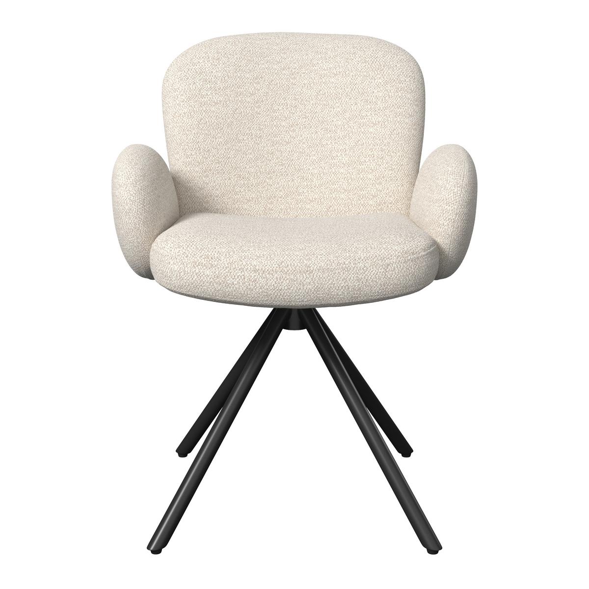 Židle Josea s područkami, krémová - černá/krémová, Moderní, kov/dřevo (64/85/63cm) - Bessagi Home