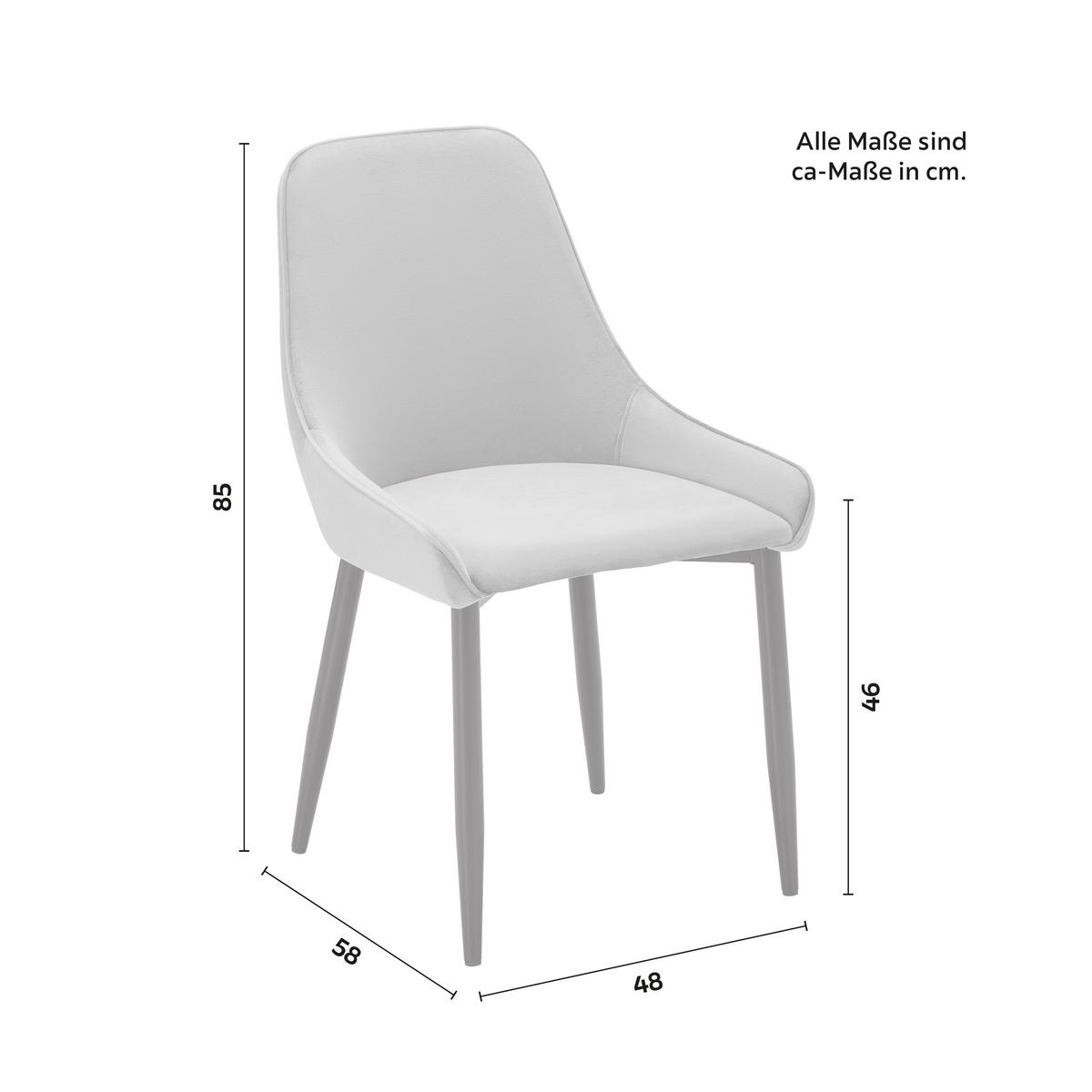 Stolička Enna - čierna/sivá, Modern, kov/drevo (48/85/58cm) - Modern Living