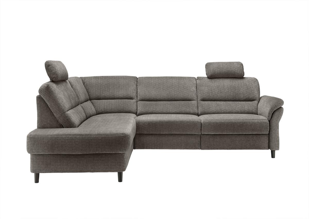 Ecksofa Cavoli Graubraun Relaxfunktion S: 190x266 Cm - Graubraun/Schwarz, MODERN, Textil (190/266cm) - Livetastic