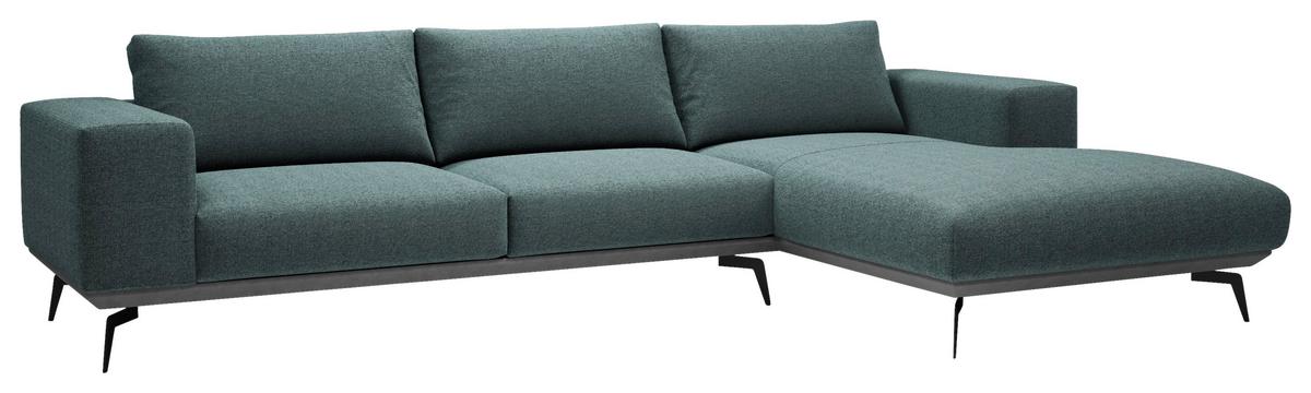 Sedací souprava ALBERO, pravá, antracitová - šedá/černá, Design, kov/dřevo (330/180cm) - MID.YOU