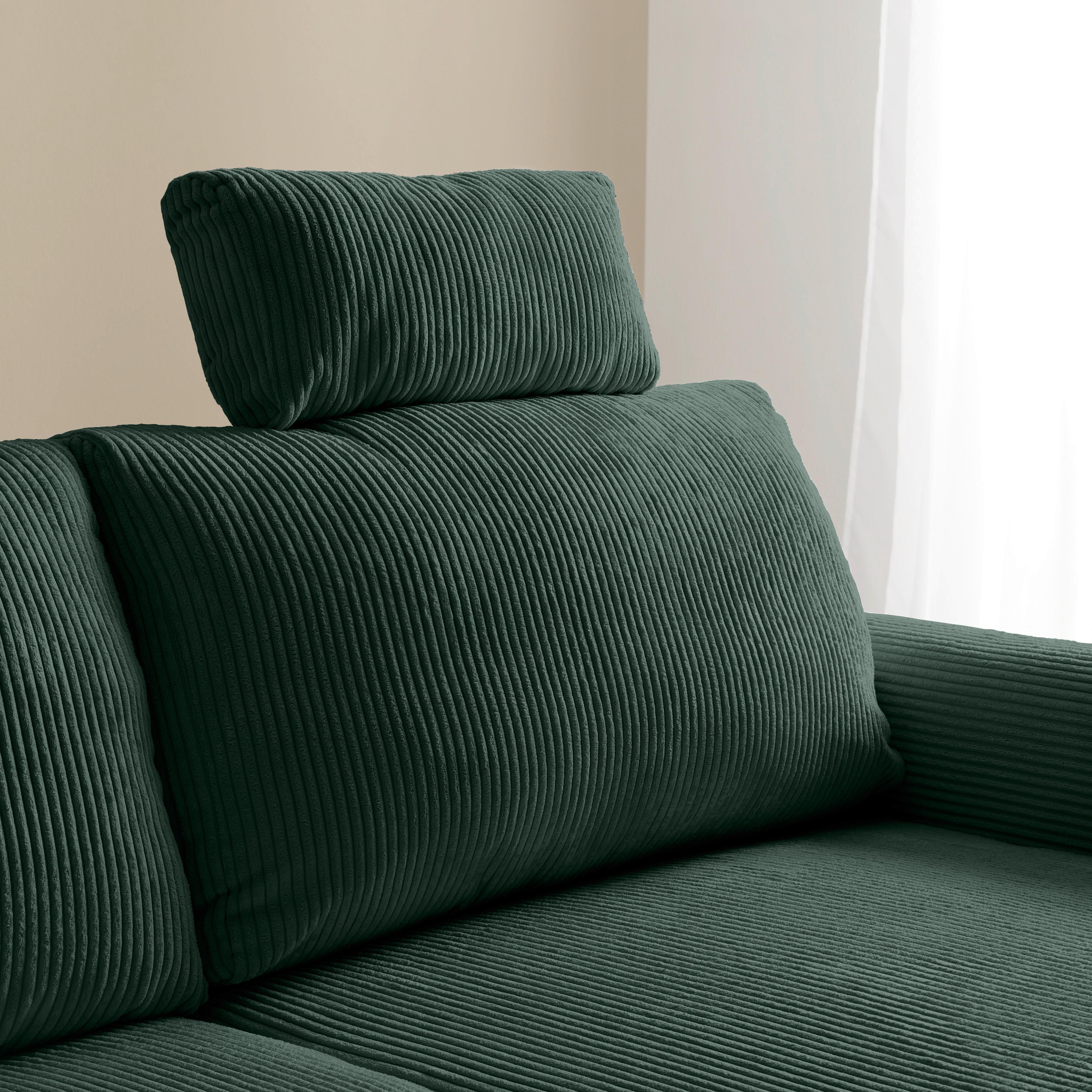 Opěrka hlavy LILLE, zelený manšestr - zelená, Moderní, textil (58/23/10cm) - Mömax