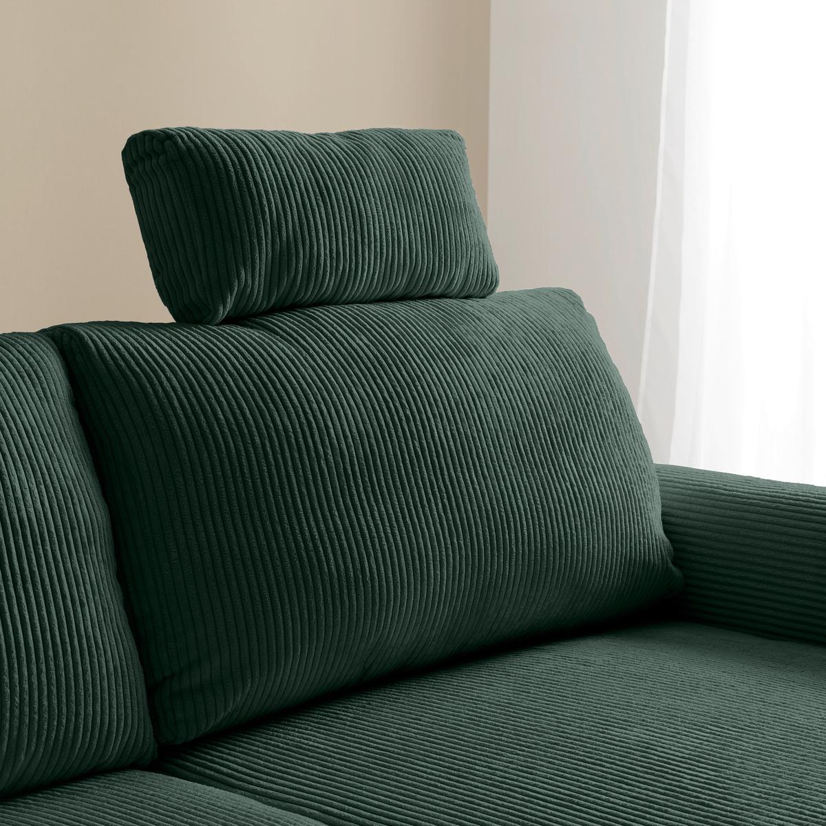 Opěrka hlavy LILLE, zelený manšestr - zelená, Moderní, textil (58/23/10cm) - Mömax