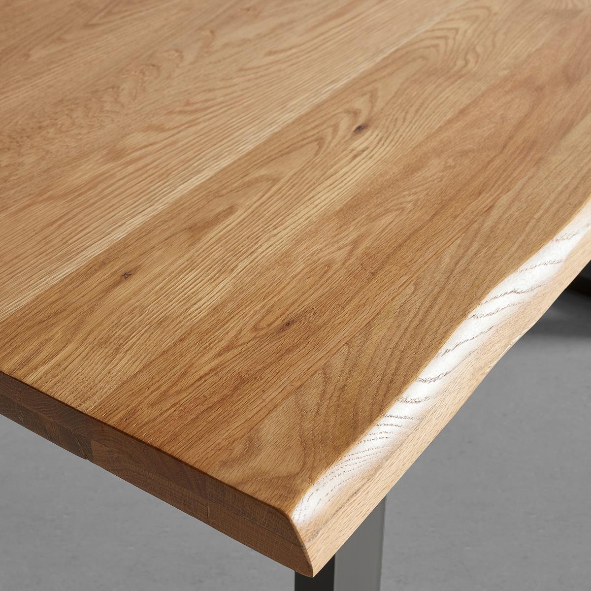 Jedálenský stôl LEN 160x90cm - čierna/farba duba, Modern, kov/drevo (160/90/76cm) - Bessagi Home