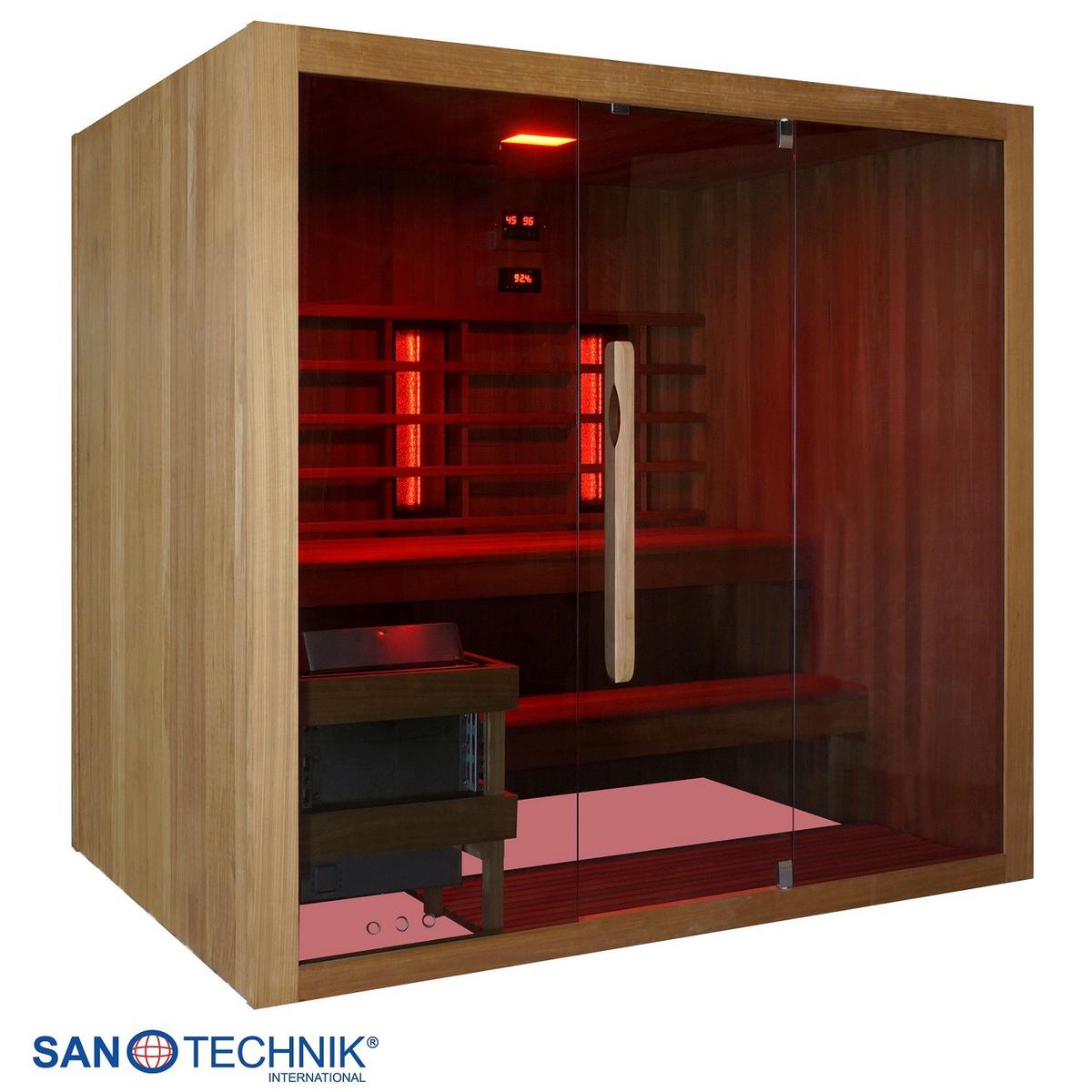 Sauna- und Infrarotkabine Kotka Naturfarben B: 150 cm - Naturfarben, KONVENTIONELL, Holz (200/150/190cm) - Sanotechnik