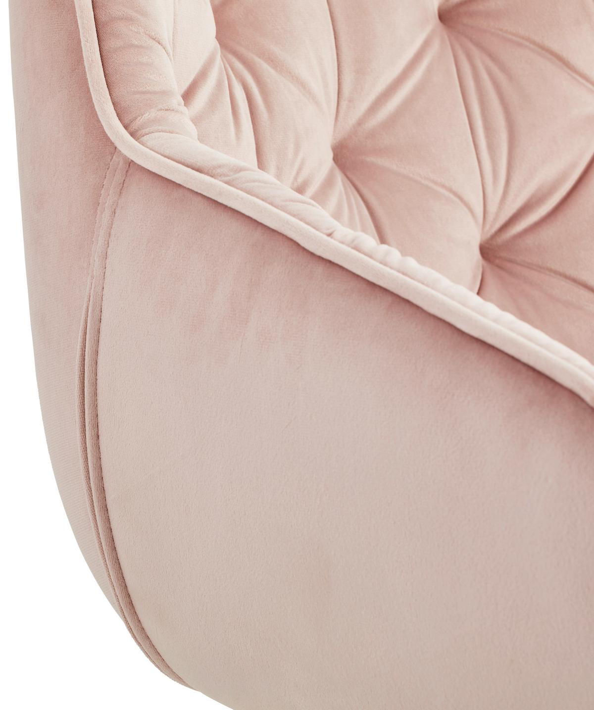Armlehnstuhl Avegno Rosa mit drehbare Sitzfläche - Schwarz/Rosa, MODERN, Holz/Textil (58/83/63cm) - Livetastic