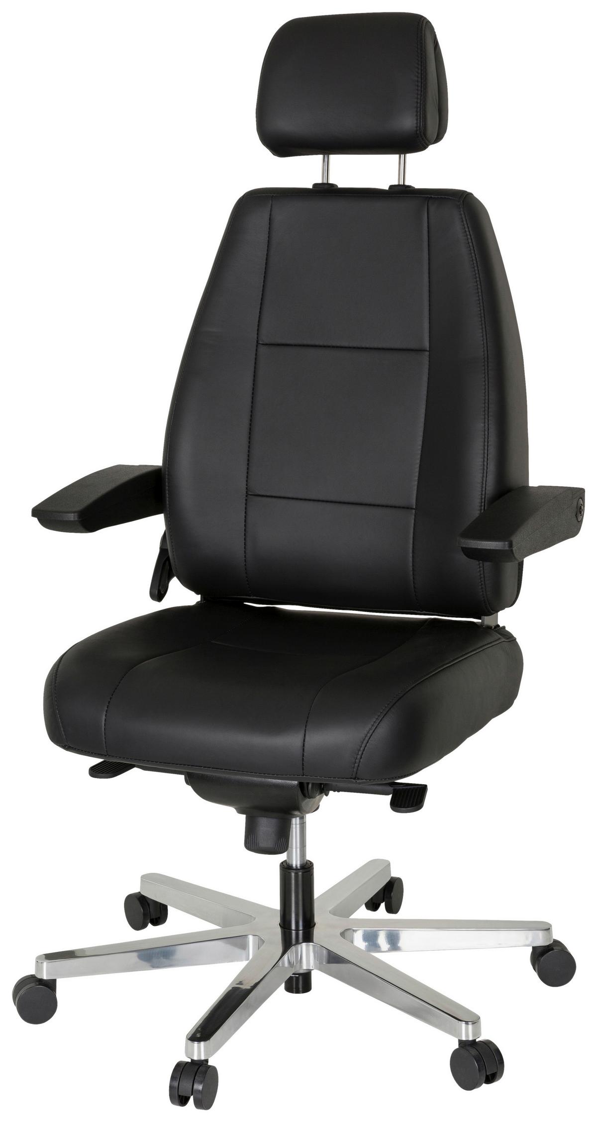 Chefsessel Hours Wippfunktion Schwarz Bis 150 Kg - Silberfarben/Schwarz, Basics, Leder/Kunststoff (70/152/70cm) - MID.YOU