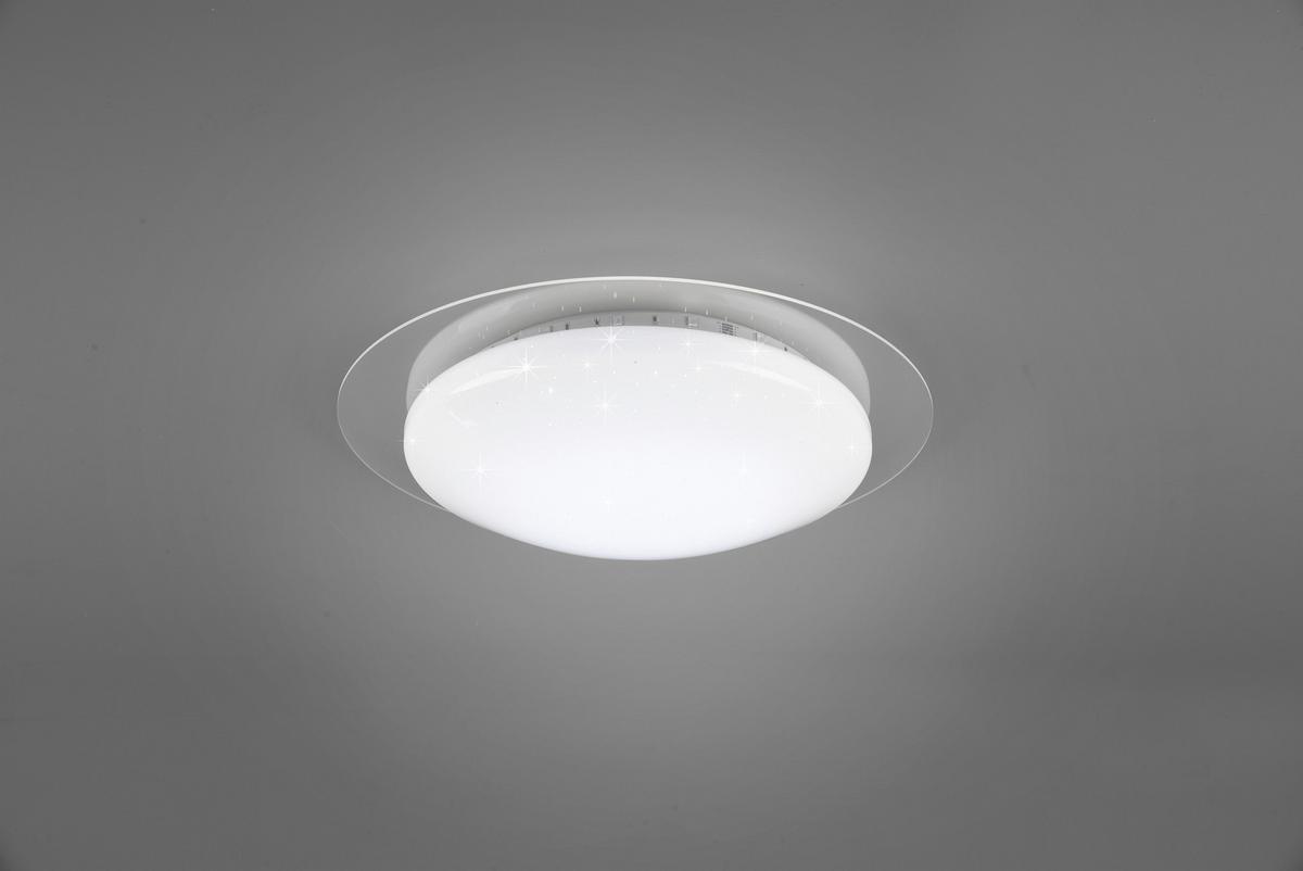 Led-deckenleuchte Ø 35 Cm Mit Sternenhimmel - Klar/Weiß, Basics, Kunststoff (35/8,7cm)