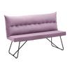 Lavica ze sametu Bono růžová - růžová/černá, Moderní, kov/dřevo (140/92/63cm) - Bessagi Home