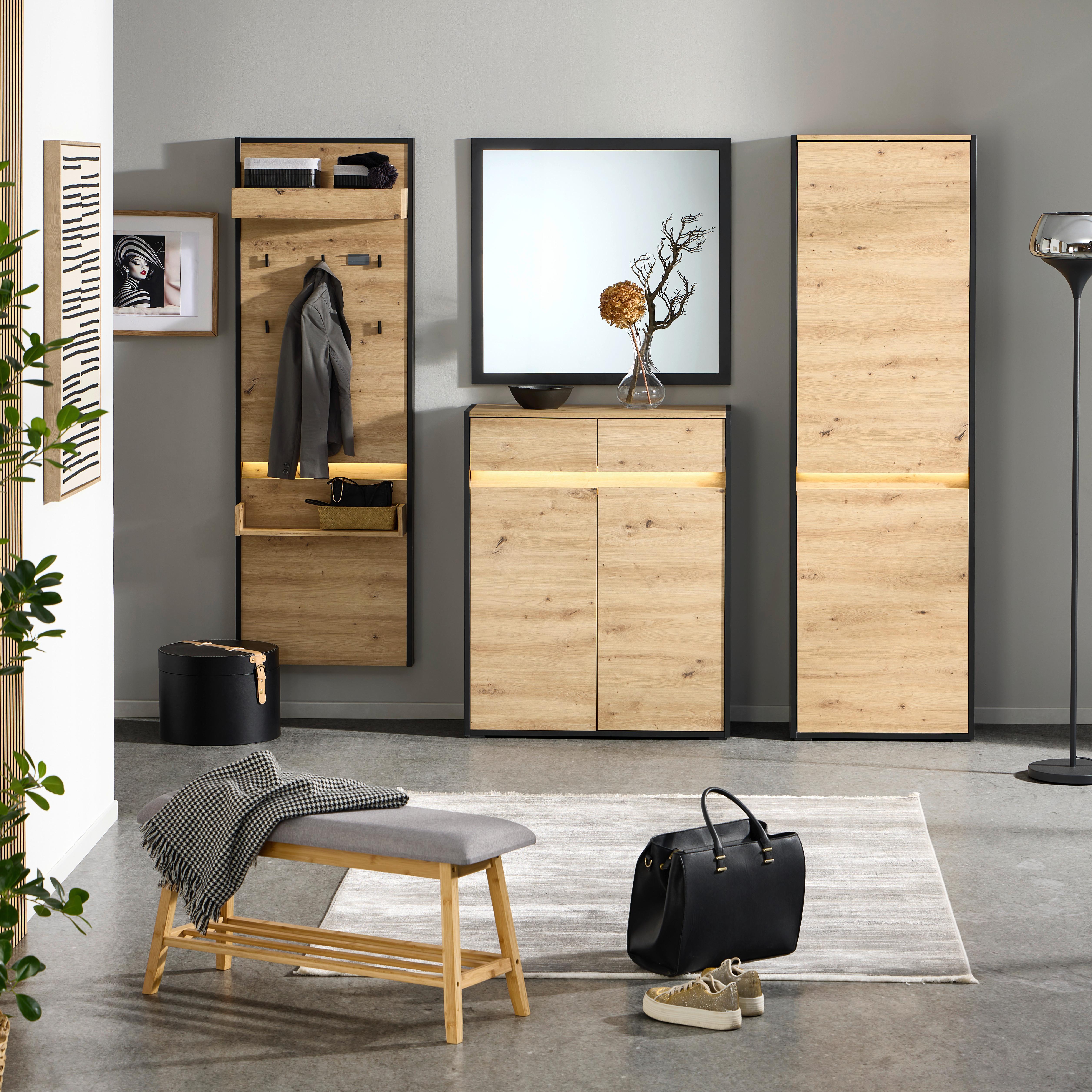 Wandspiegel Welcome B: 88,4, Schwarz Matt