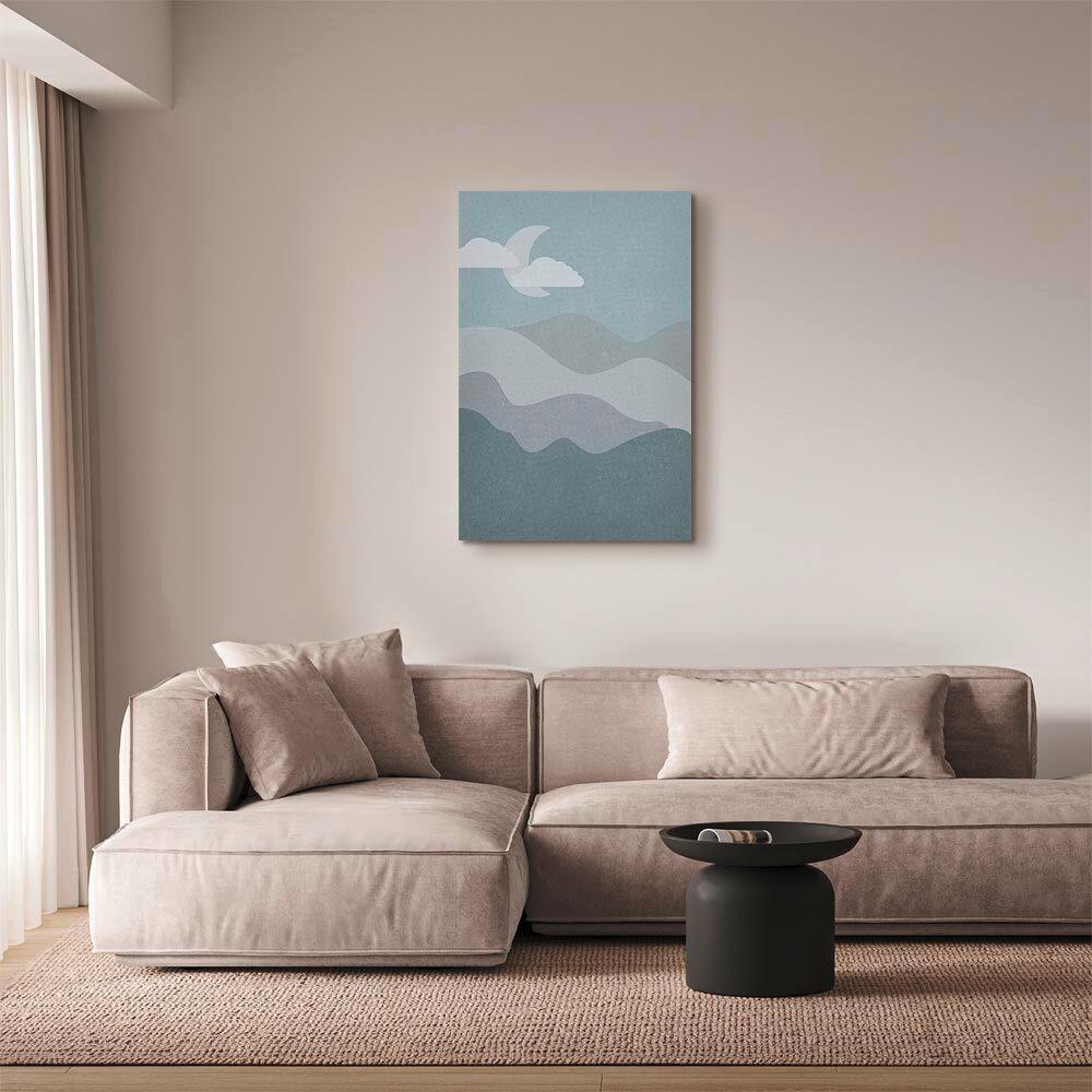 Leinwandbild Pastellblau Grauweiß B: 60 cm - Pastellblau/Grauweiß, Basics, Holz/Textil (60/90/1.2cm) - artgeist
